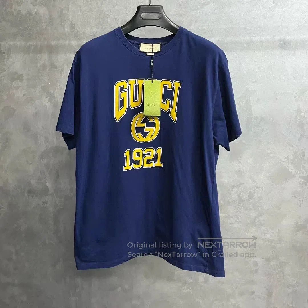 Gucci gucci navy cotton t-shirt with logo. Size US L / EU 52-54 / 3 - 1 Thumbnail