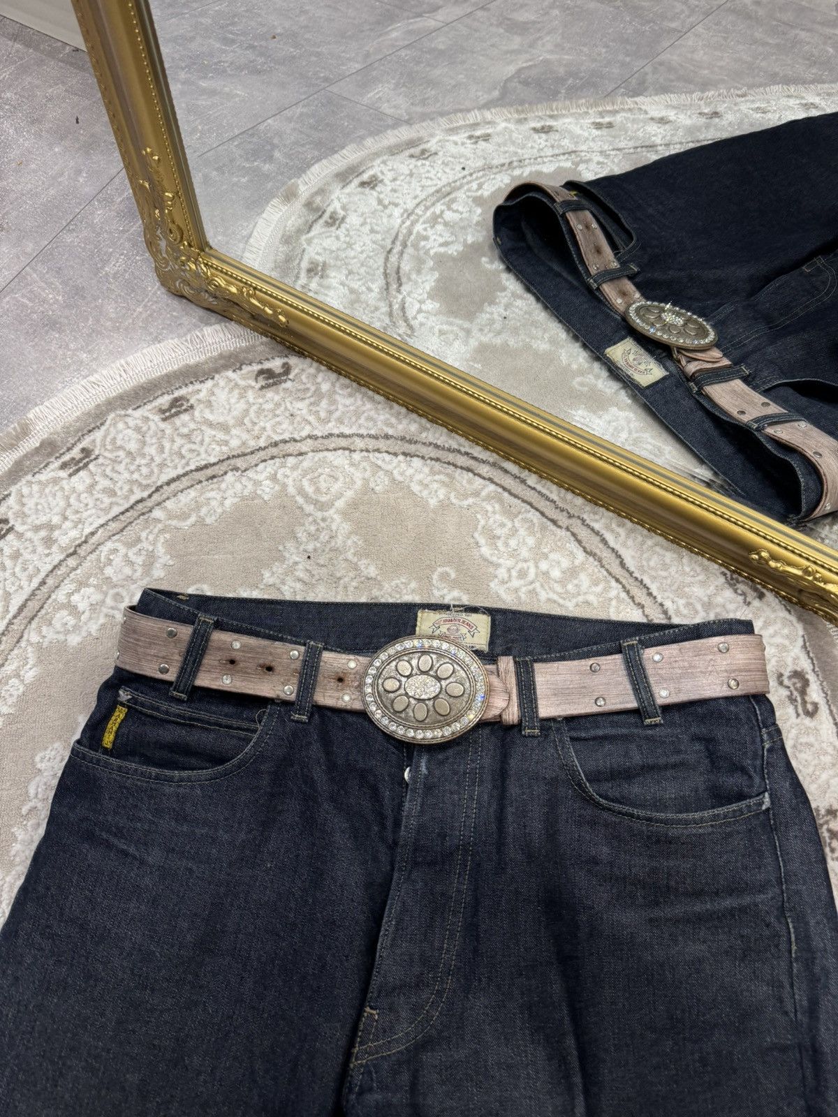 Japanese Brand 00’s NUMBER NINE STYLE FACE LEATHER RARE Y2K BELT VINTAGE Size ONE SIZE - 2 Thumbnail