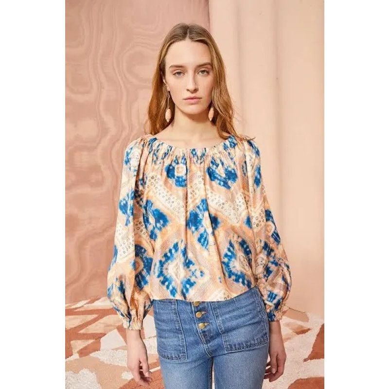 Ulla Johnson Ulla Johnson Nadya Silk On/Off Shoulder Blouse Fossil size 2 Size XS / US 0-2 / IT 36-38 - 10 Thumbnail