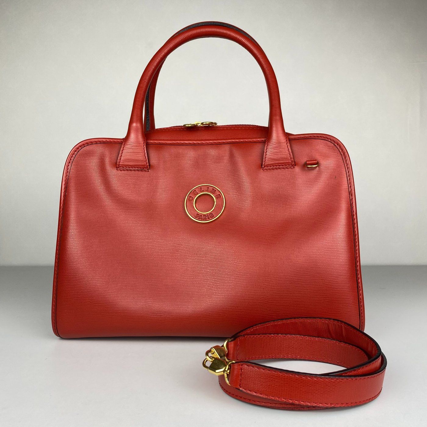 Celine Celine Red Leather 2-way Handbag Size ONE SIZE - 1 Thumbnail