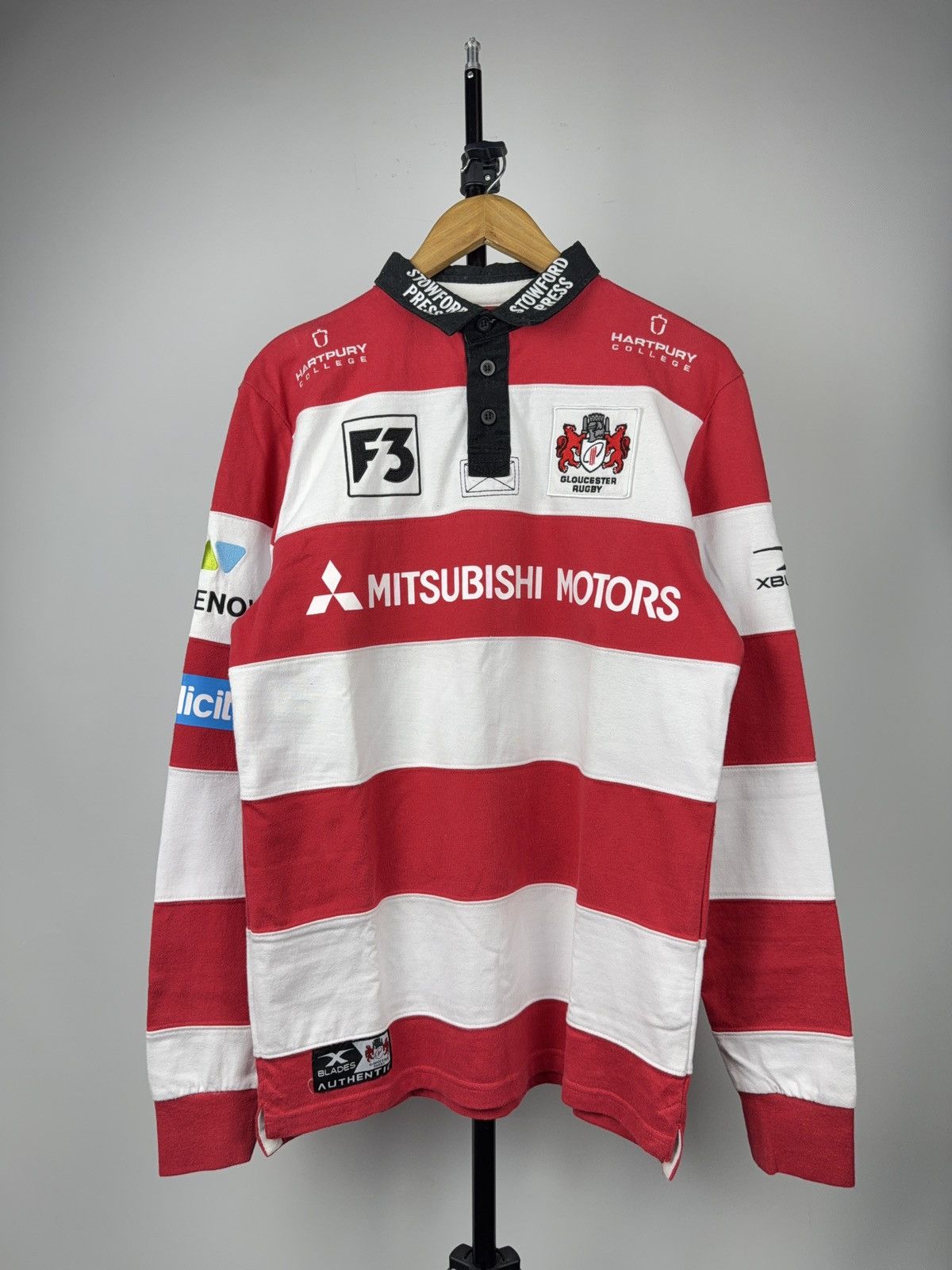 Japanese Brand Gloucester Rugby Mitsubishi Motors Jersey XBlades M Size US L / EU 52-54 / 3 - 1 Thumbnail