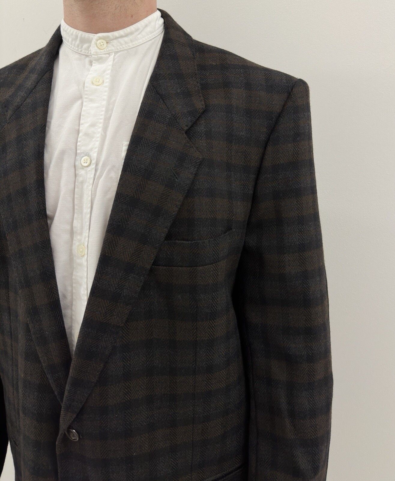Hugo Boss Hugo Boss Wool Cashmere Blazer Coat Jacket Mens Plaid Size 42R - 6 Thumbnail
