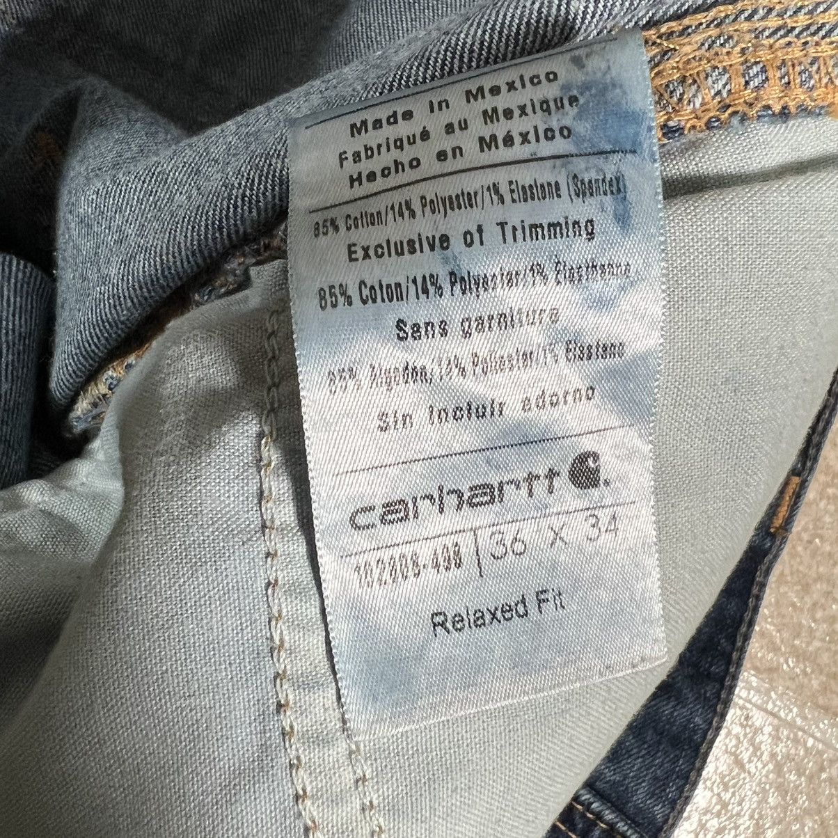 Carhartt Carhartt Carpenter Jeans Men Sz 36x34 Relaxed Fit Denim Blue Size US 36 / EU 52 - 6 Thumbnail