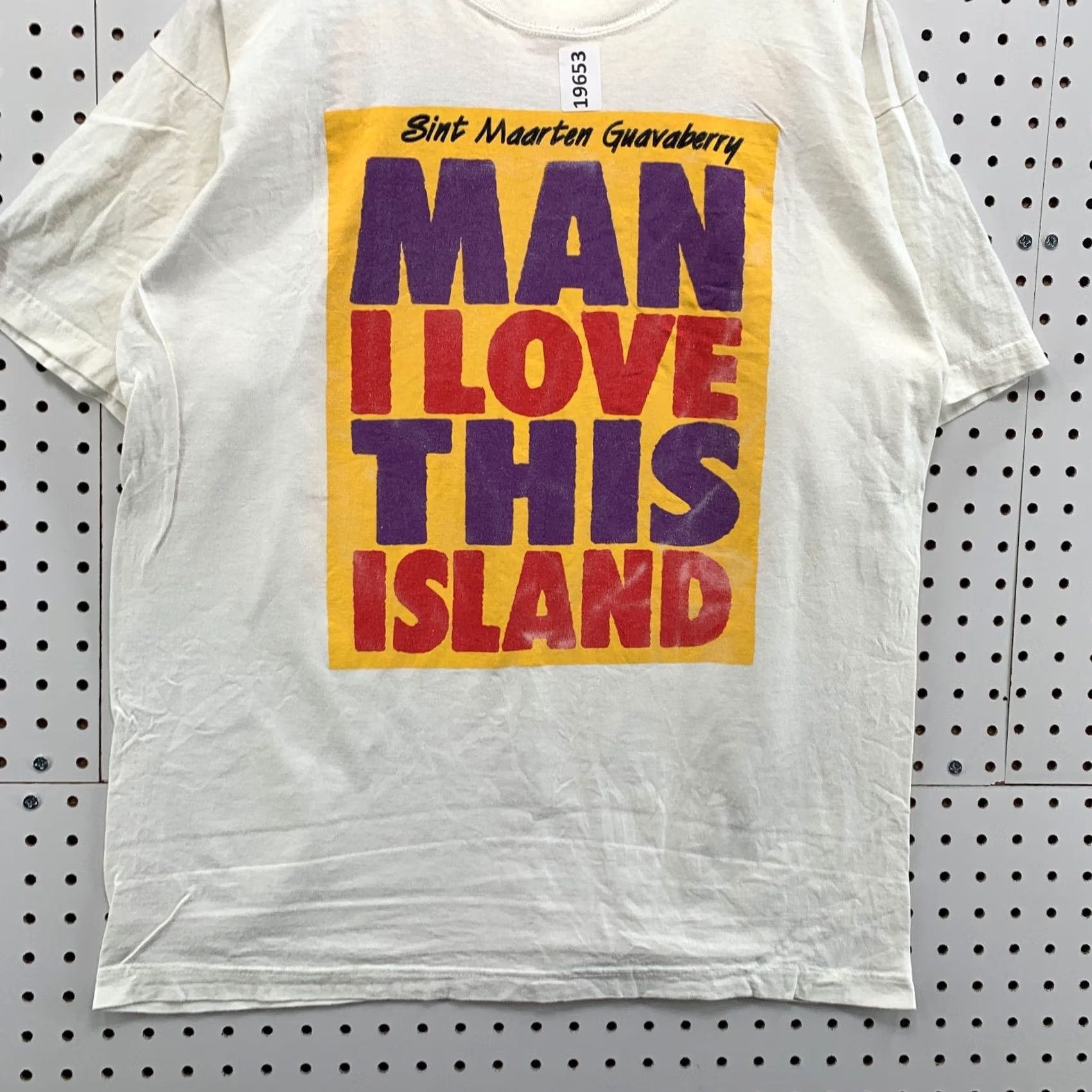Paradise VINTAGE Sint Maarteen Shirt White I Love This Island Adult Medium Short Sleeve Mens Size US M / EU 48-50 / 2 - 6 Thumbnail