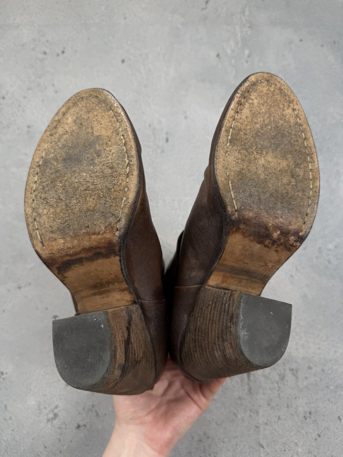 Rag & Bone Rag & Bone Leather Ankle Boots Stacked Heel Back Zip EU38 Size US 8 / IT 38 - 10 Thumbnail