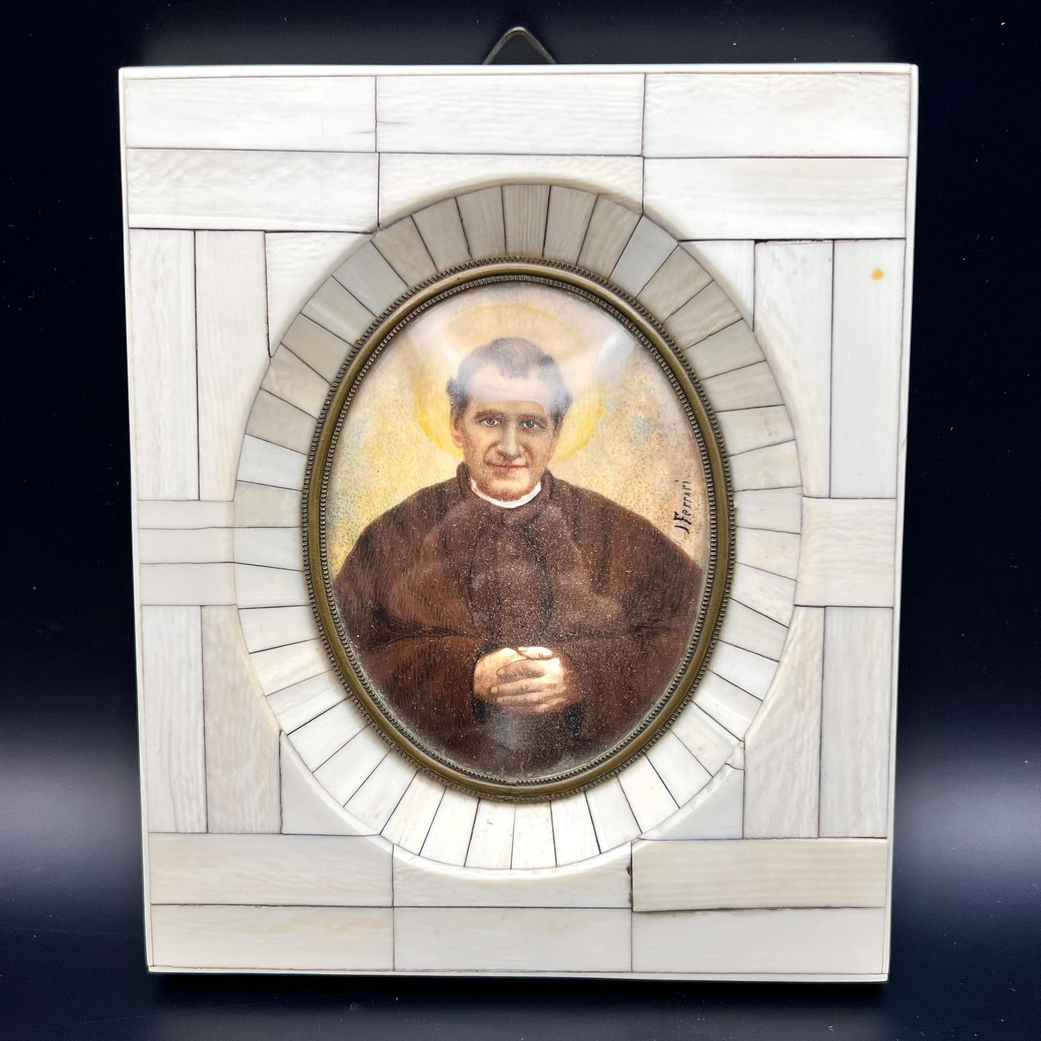 1890 Antique Cristian Hand-Painted Icon St. John Giovanni