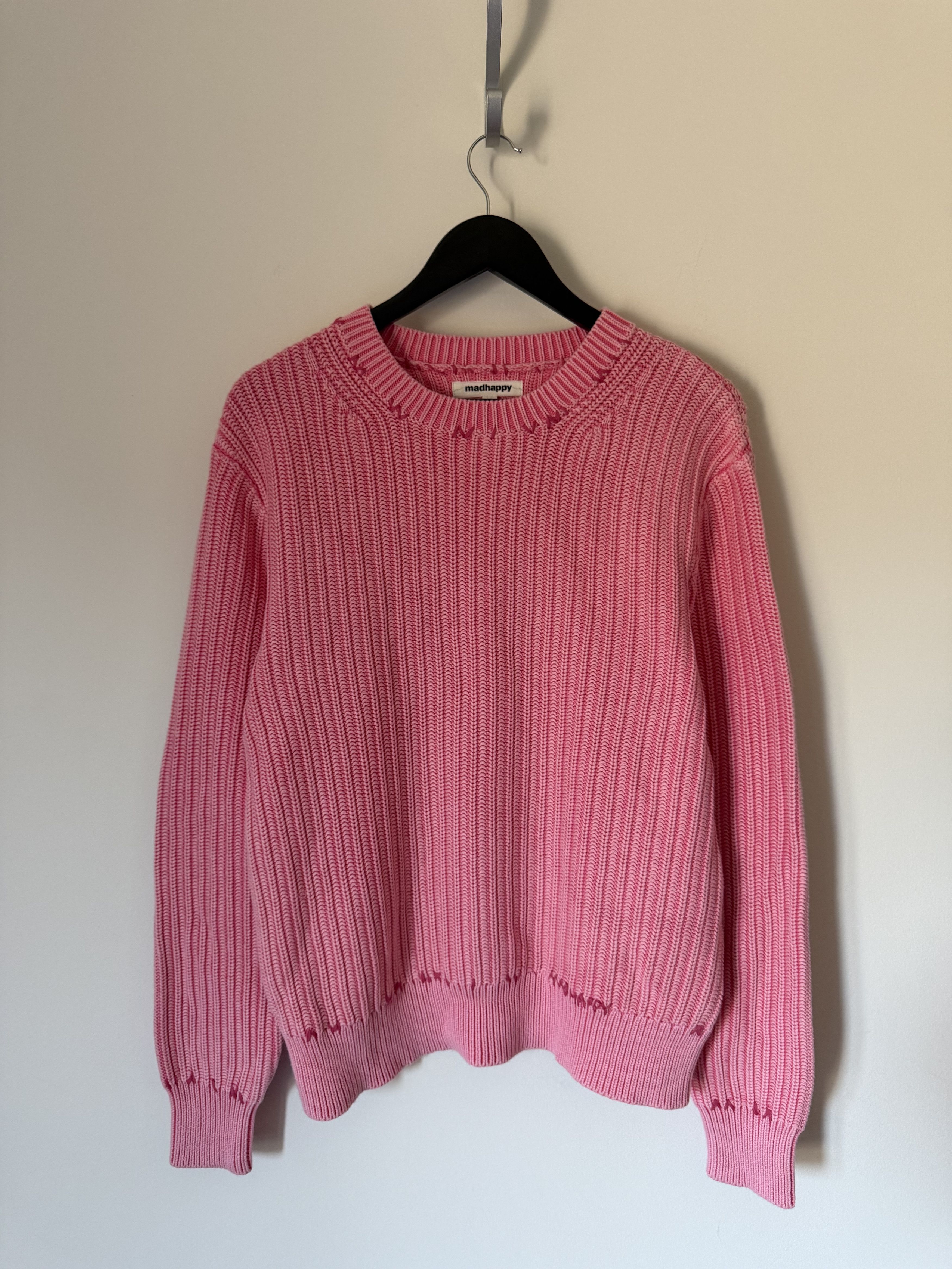 Madhappy Madhappy Mended Pigment Dyed Sweater in Pink Size US M / EU 48-50 / 2 - 1 Thumbnail