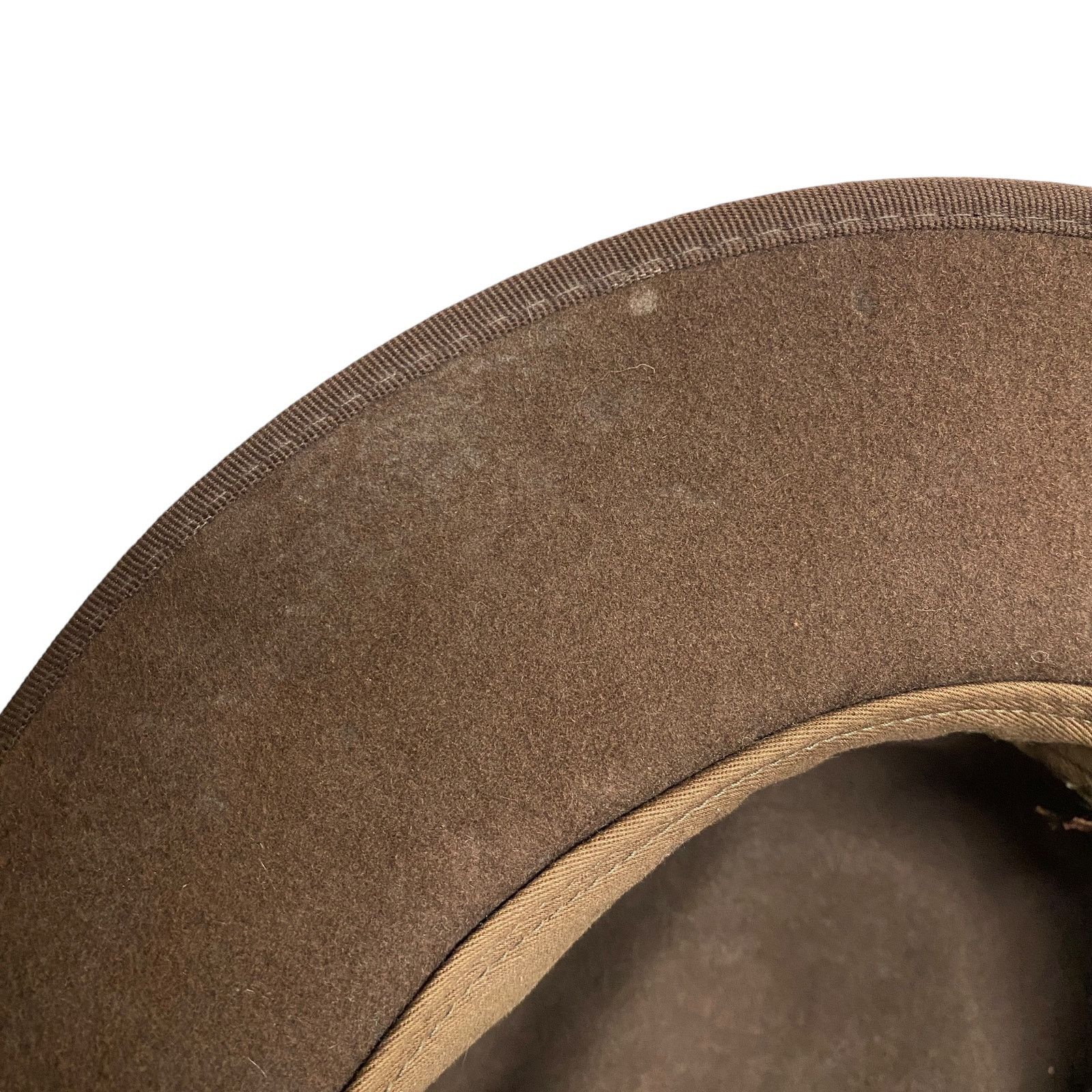 Vintage Indiana Jones Brown Wool Beaded Printed Band Fedora Hat Size ONE SIZE - 9 Thumbnail