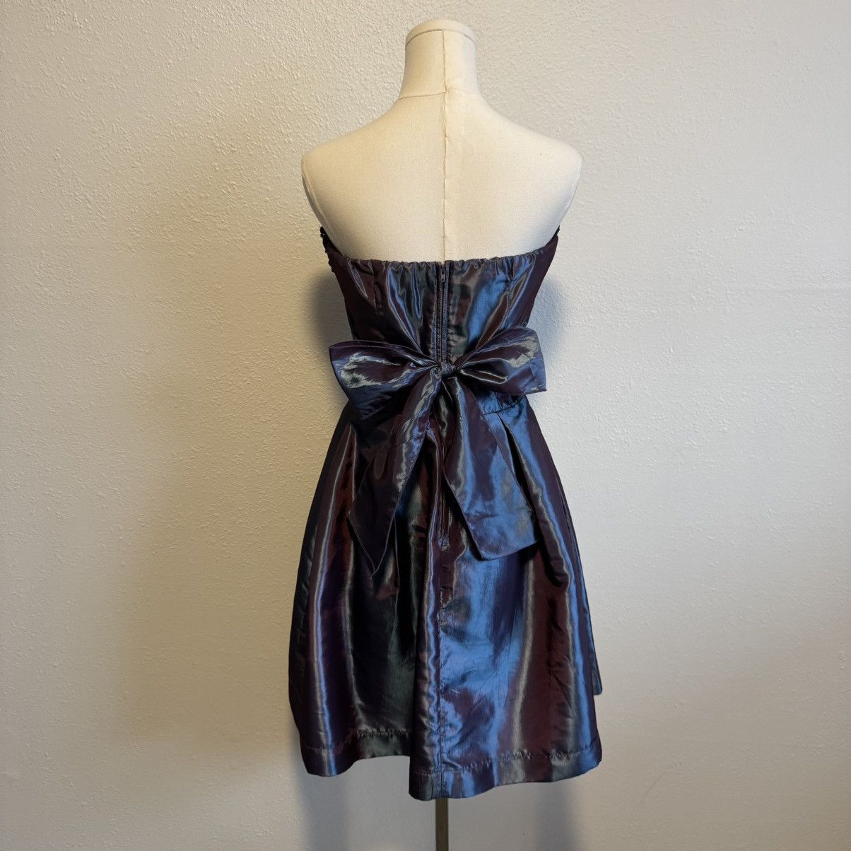 Other STUDIO Y Vintage Y2K Purple Blue Iridescent Strapless Dress Size L / US 10 / IT 46 - 6 Thumbnail