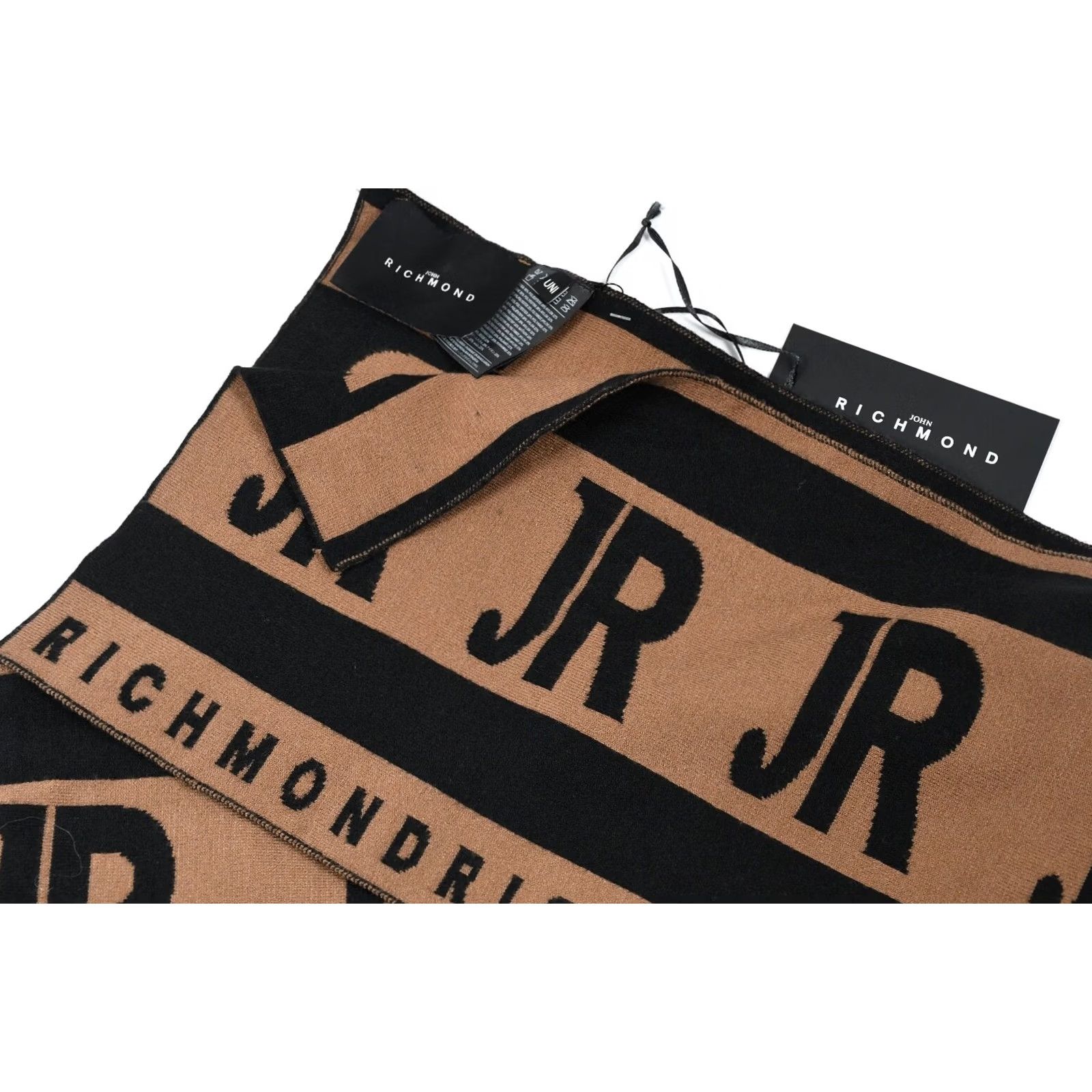 John Richmond John Richmond Scarf Knit Brown Logo 50%Viscose 28%Polyester 22%Nylon Men's Regular Brown Scarf Mens Size ONE SIZE - 2 Thumbnail