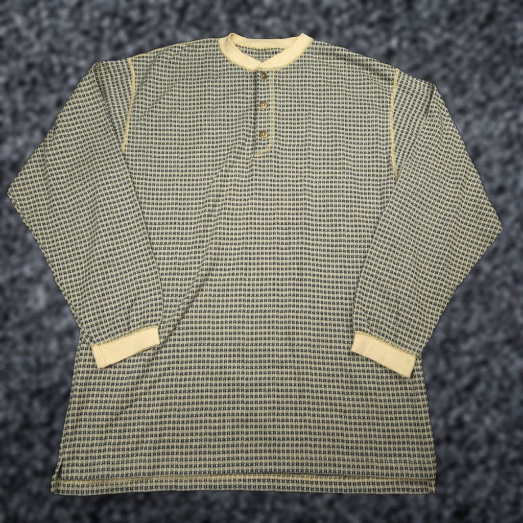 The Territory Ahead VINTAGE The Territory Ahead Henley Shirt Medium Waffle Knit Long Sleeve Button-Up Made USA Mens Size US M / EU 48-50 / 2 - 1 Thumbnail
