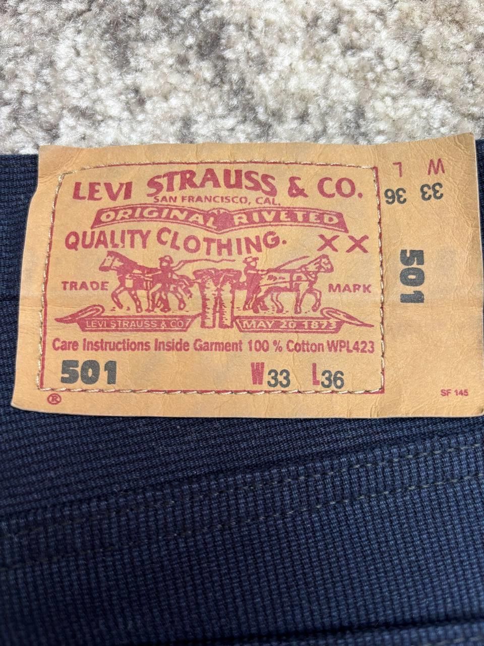 Levi's Rare Levi's 501 W33 Made in Italy Textured Navy Size US 33 - 5 Thumbnail