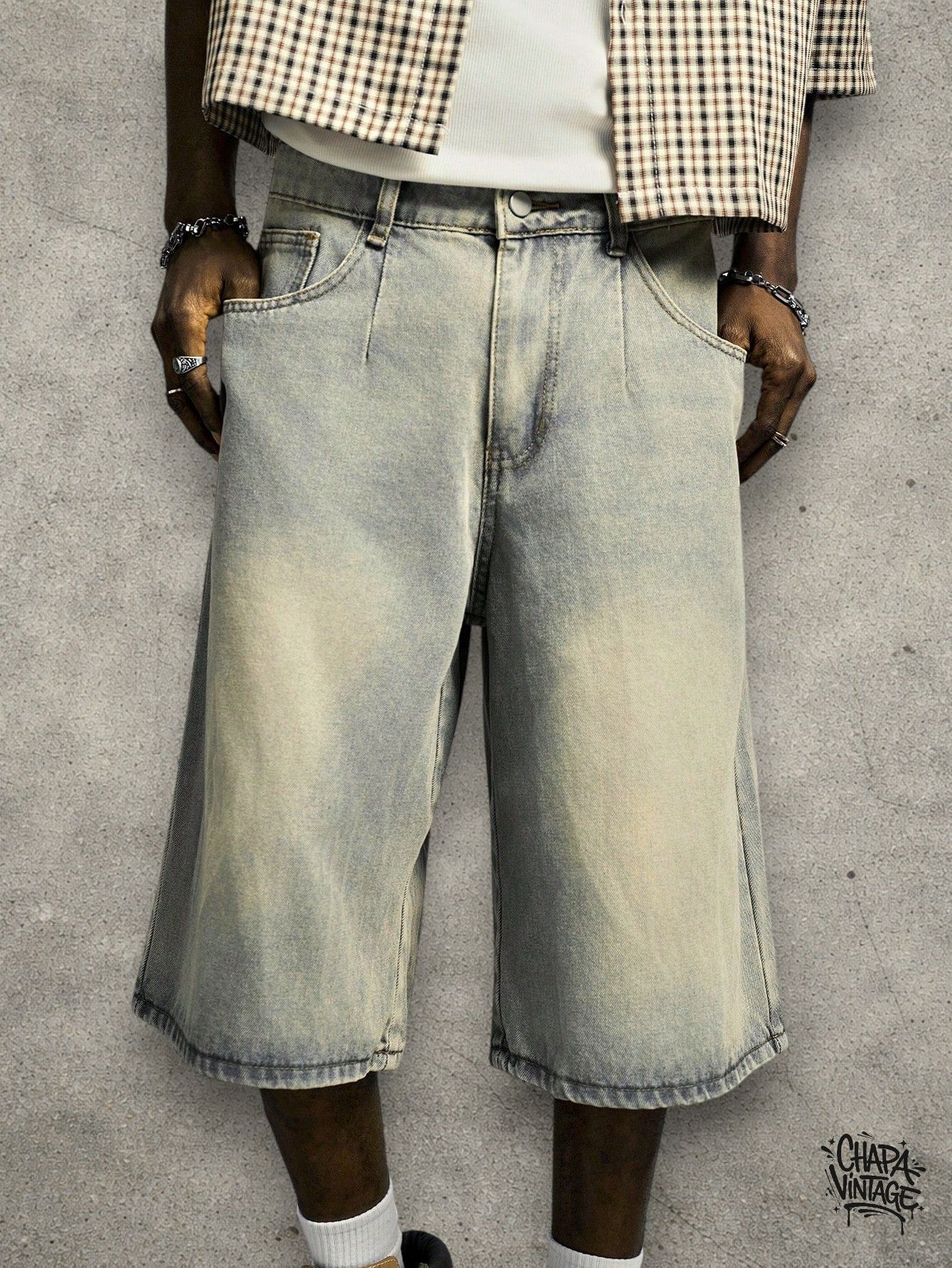 Vintage Washed light jeans shorts Size US 32 / EU 48 - 3 Thumbnail