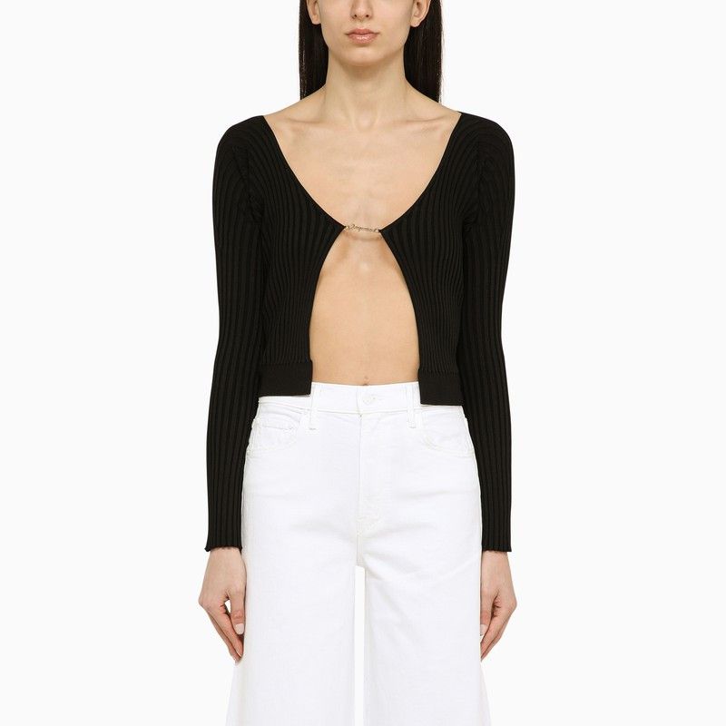 image of Jacquemus La Maille Pralu Balck Cardigan in Black, Women's (Size XS)