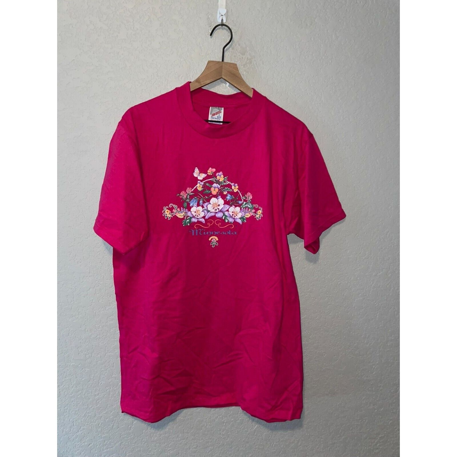 Jerzees Vintage Test Print Pink Shirt Minnesta Tee Oregon VTG 90s L Size US L / EU 52-54 / 3 - 1 Thumbnail