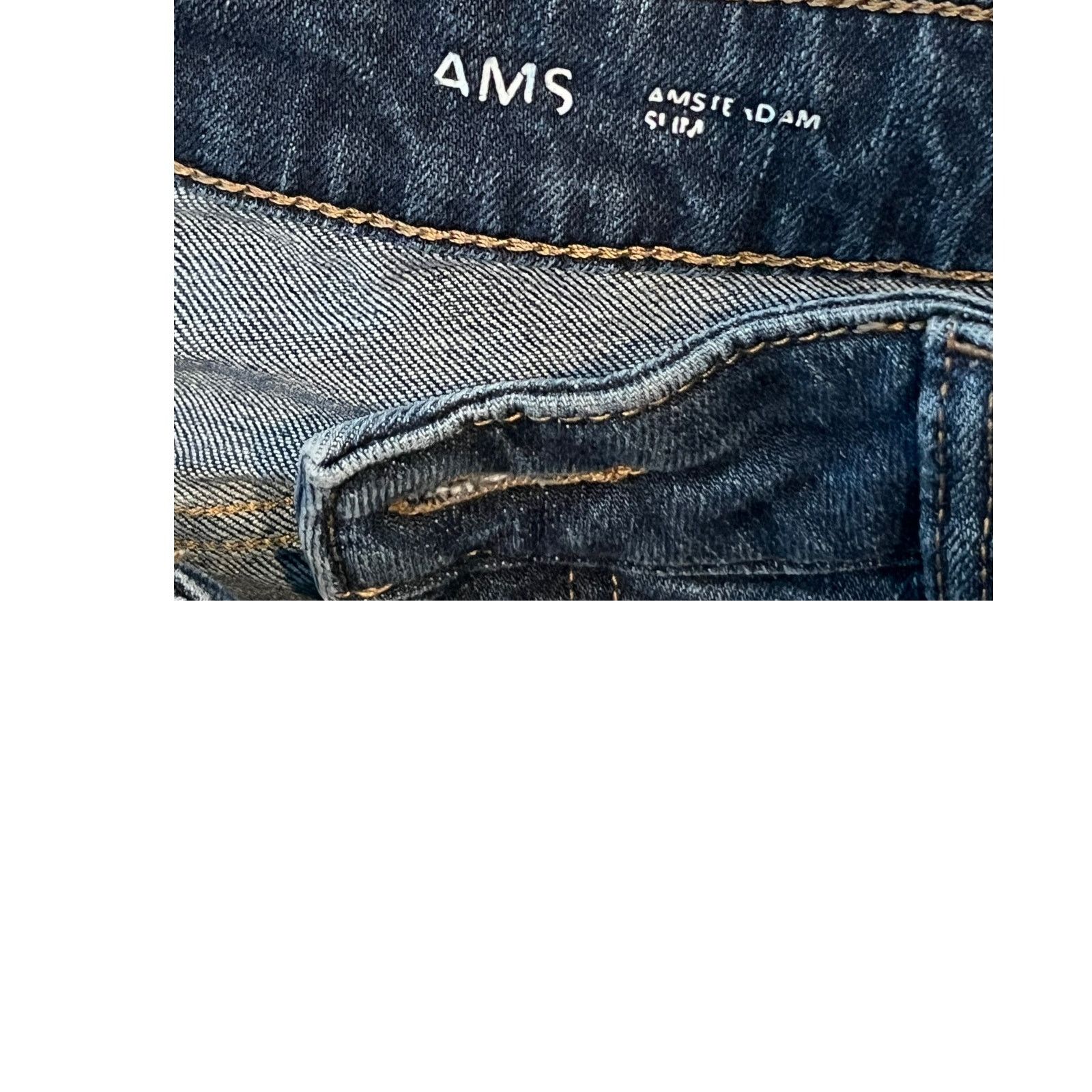 Warpweft Company Warp + Weft AMS Amsterdam Slim Blue Jeans, Men's 35x30 Size US 35 - 4 Thumbnail