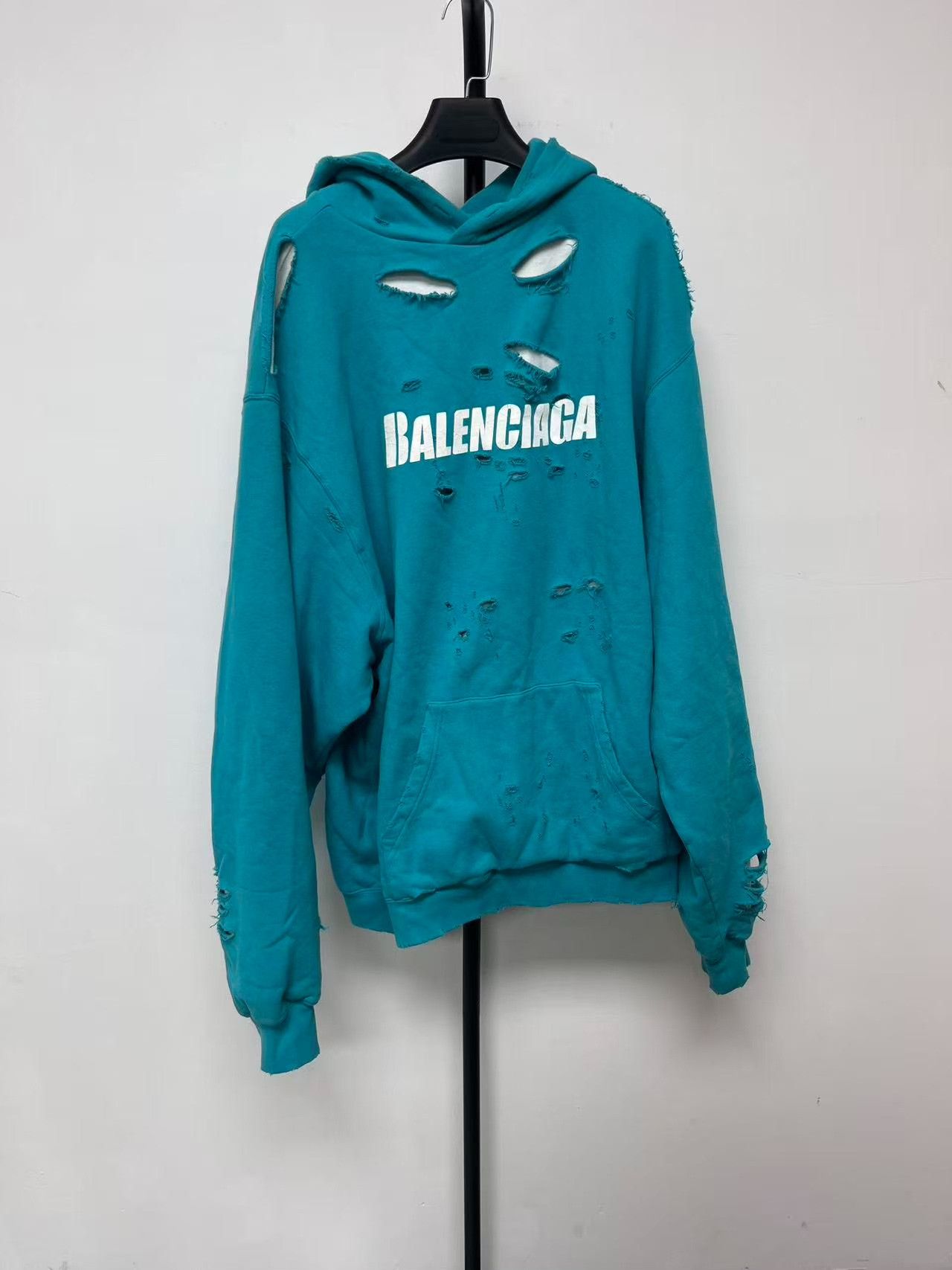 Balenciaga balenciaga blue oversized hooded sweatshirt Size US XS / EU 42 / 0 - 1 Thumbnail