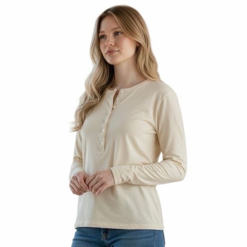 The Unbranded Brand Women’s Long Sleeve Top With 6 Buttons On it Size Large Size L / US 10 / IT 46 - 1 Thumbnail