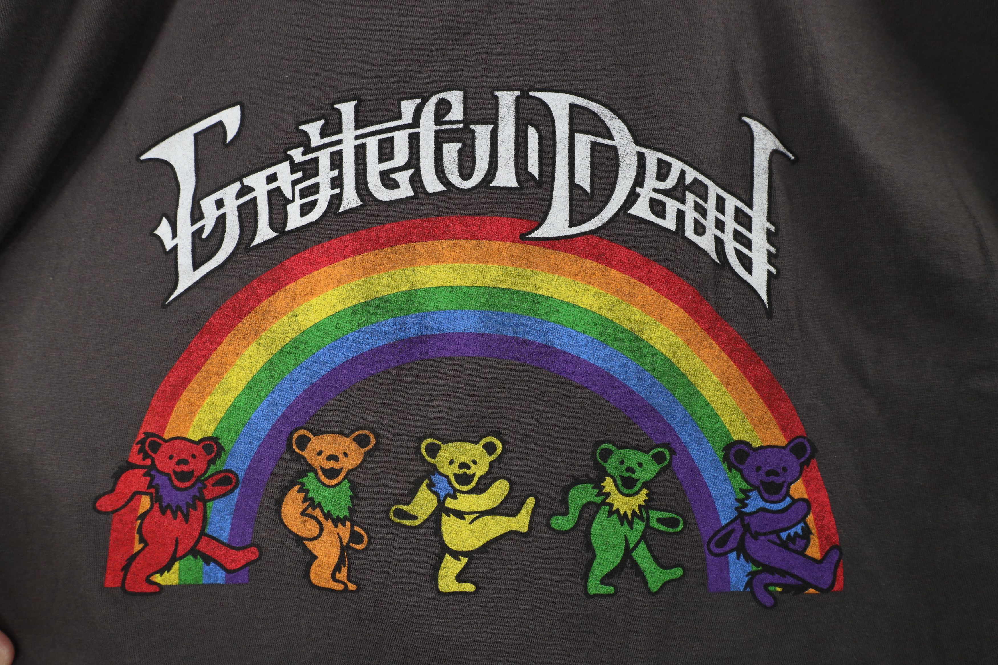 Vintage Retro Rainbow Bear Grateful Dead Band Short Sleeve T-Shirt Size US XL / EU 56 / 4 - 4 Thumbnail