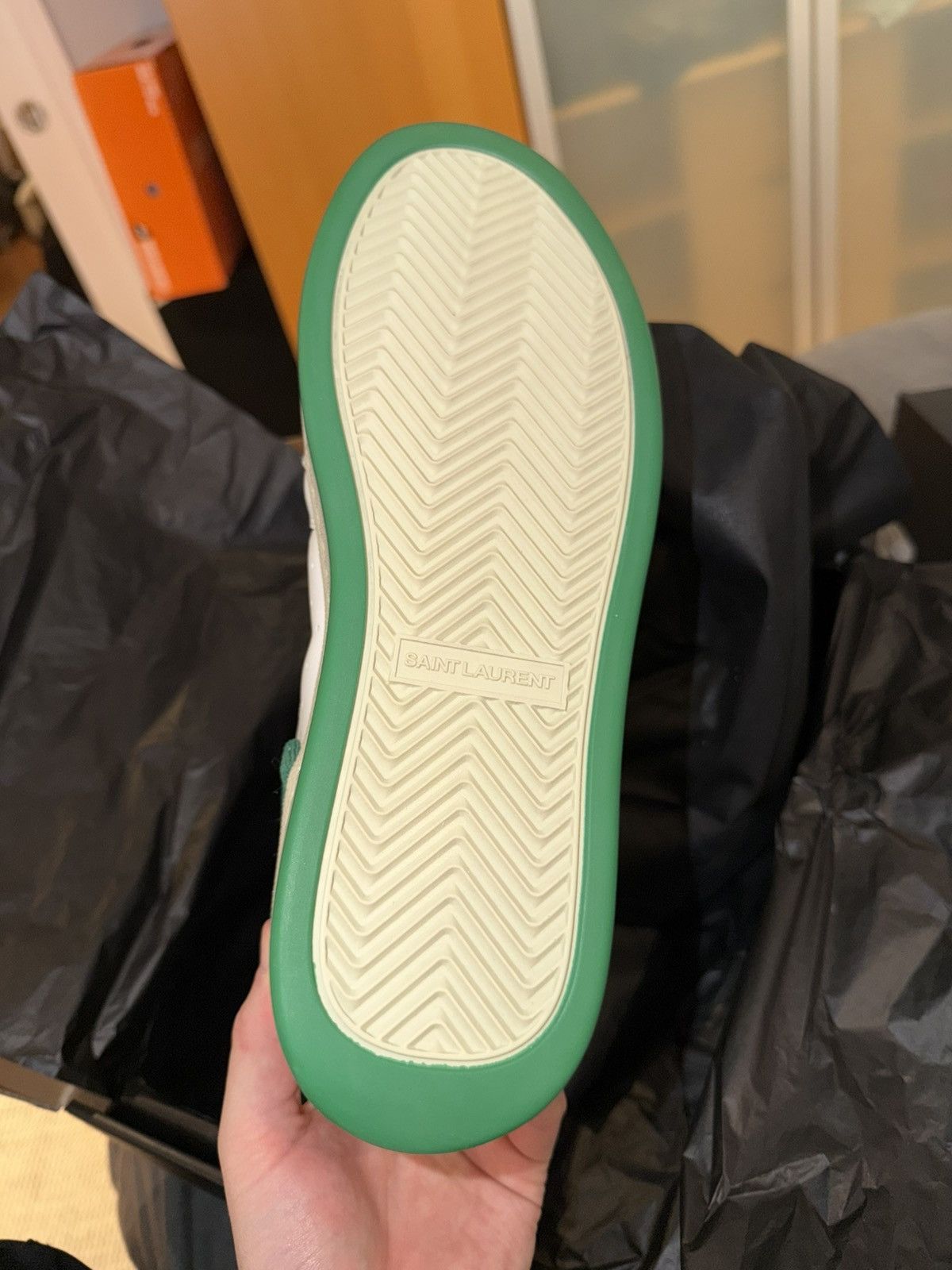 Saint Laurent Paris 🔥 Saint Laurent SL/80 Mid SneakerOff White Green Sz 42 🔥 Size US 9 / EU 42 - 14 Thumbnail