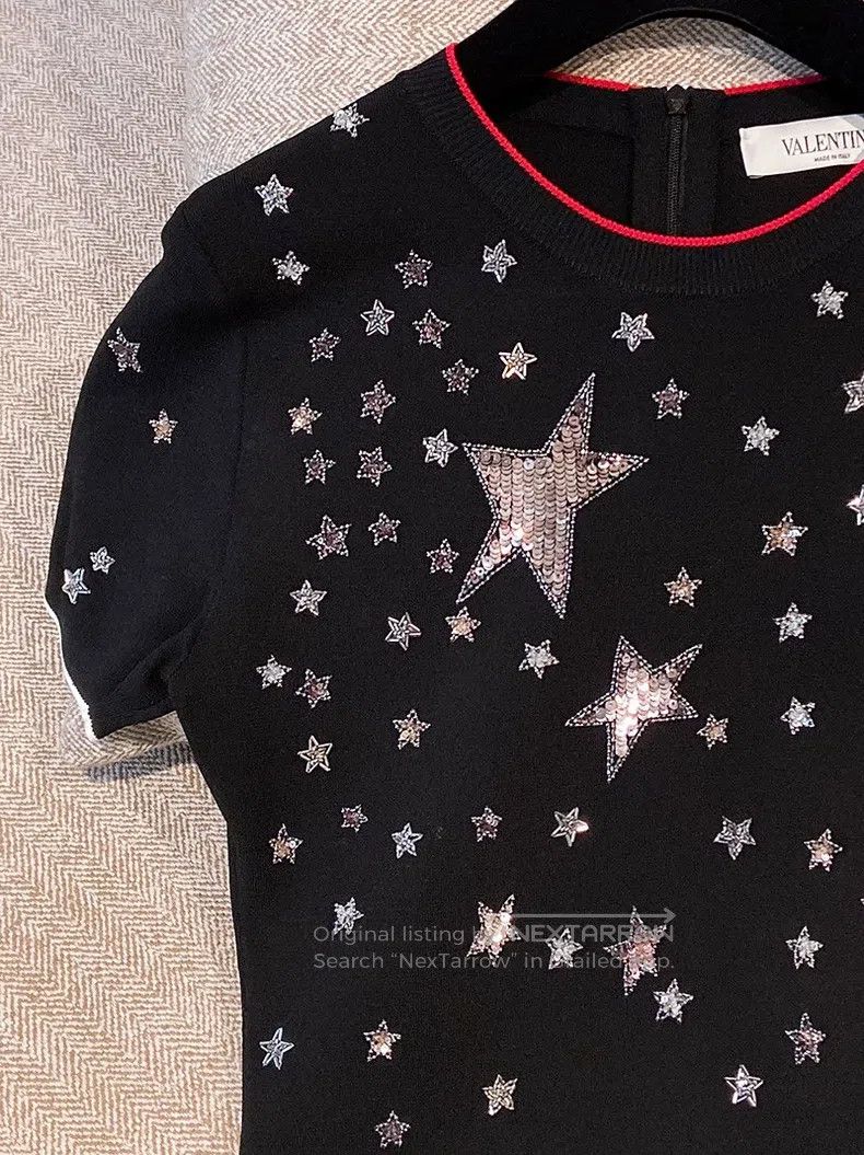 Valentino Valentino Beaded sequin cosmic star knit dress Size S / US 4 / IT 40 - 3 Thumbnail