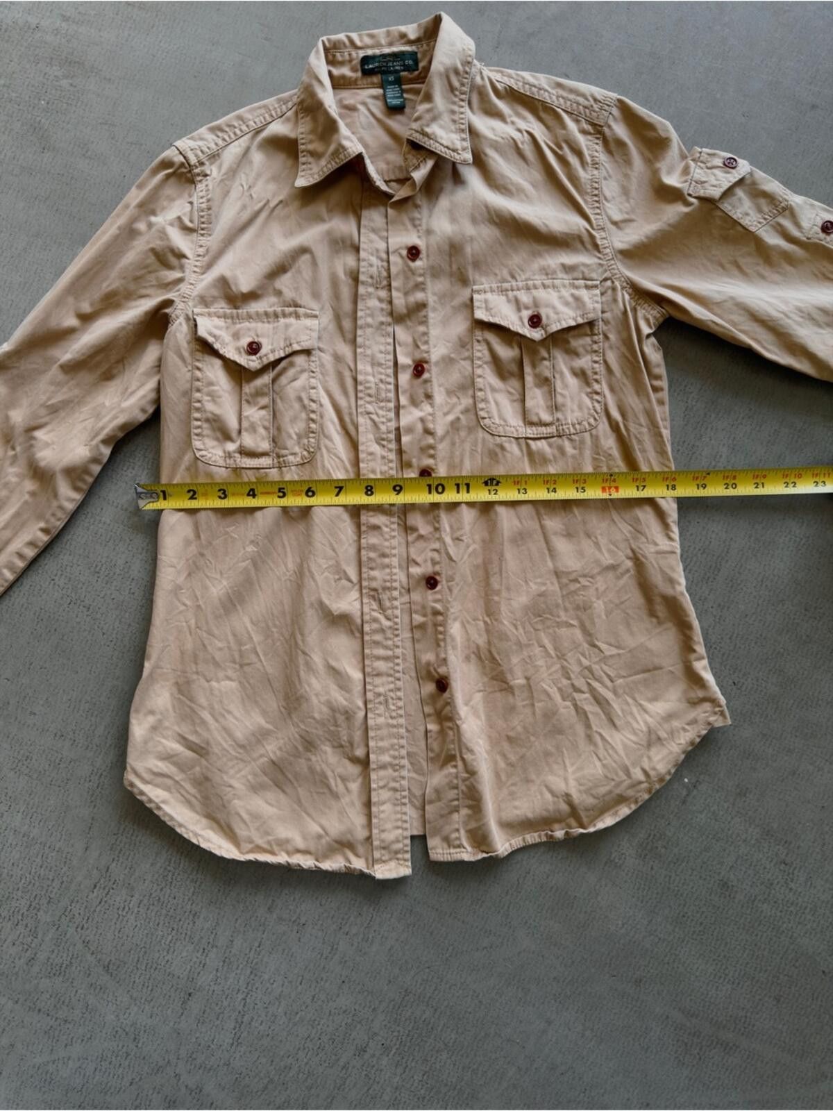 Lauren Ralph Lauren Lauren Ralph Lauren / Utility Button Down / Tan Size XS / US 0-2 / IT 36-38 - 6 Thumbnail