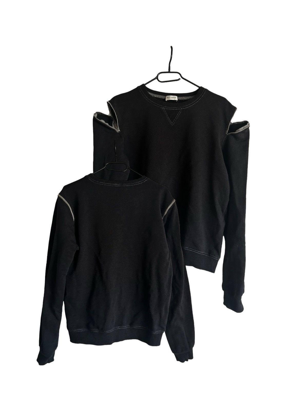 image of Saint Laurent Paris Ss 2015 Opium Crewneck With Zips in Black, Men's (Size Large)