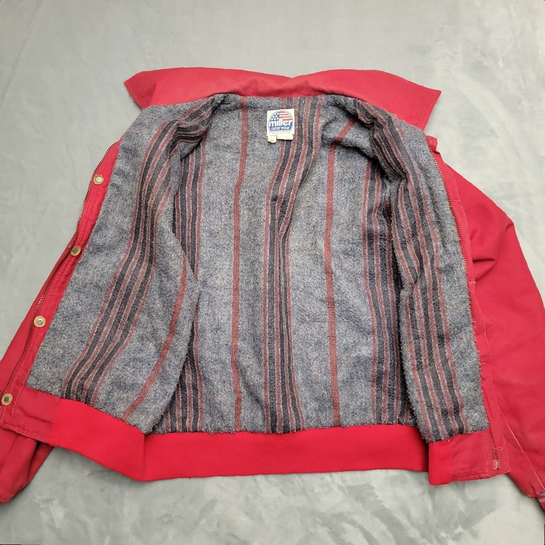 Vintage VINTAGE Miller Jacket Men M Red Lined Aztec Leather Trim Western Ranch Trucker USA Size US M / EU 48-50 / 2 - 7 Thumbnail
