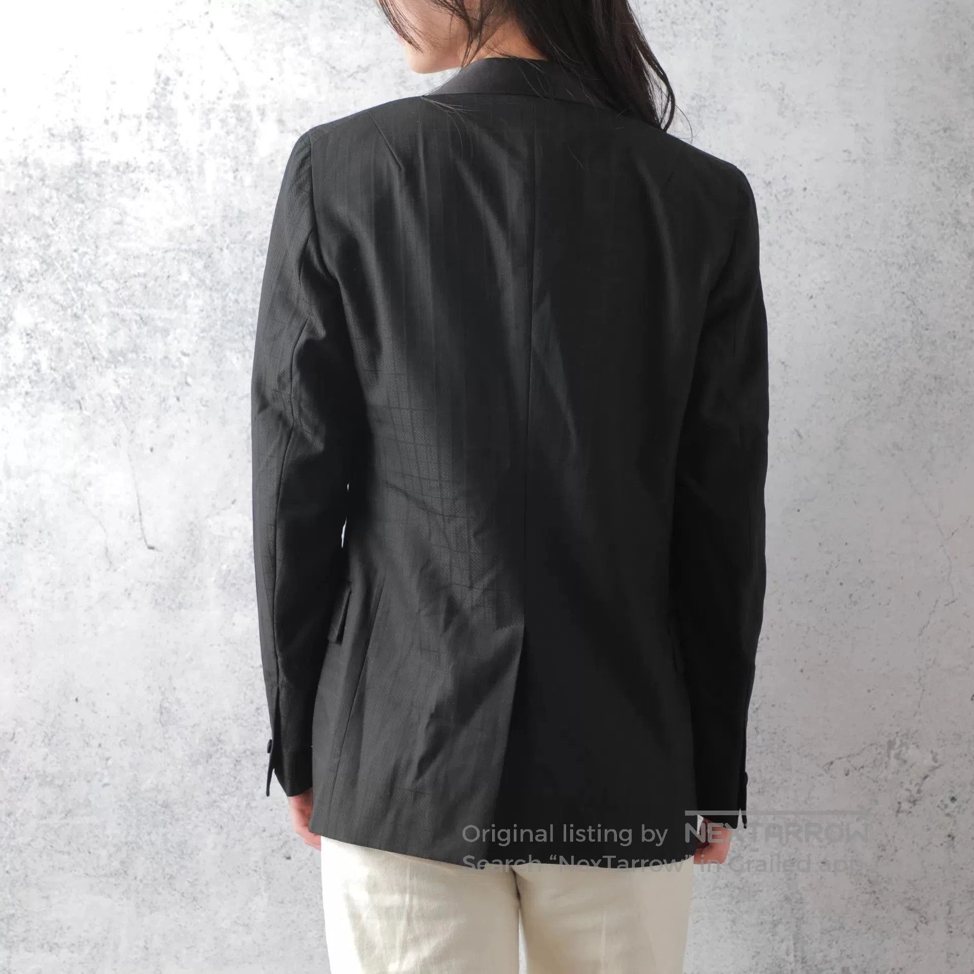 Yves Saint Laurent YSL Black Wool Plaid Lapel Blazer. Size L / US 10 / IT 46 - 3 Thumbnail