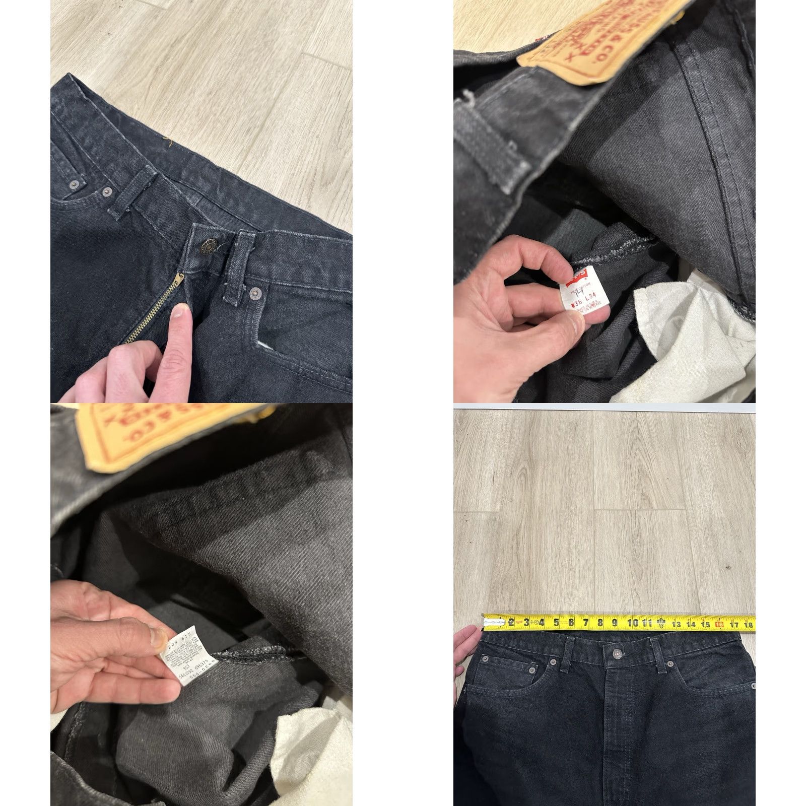 Levi's VINTAGE Levi's 550 Jeans Mens 34x34 Black Denim Cotton Straight Relaxed Made USA Size US 34 / EU 50 - 8 Thumbnail