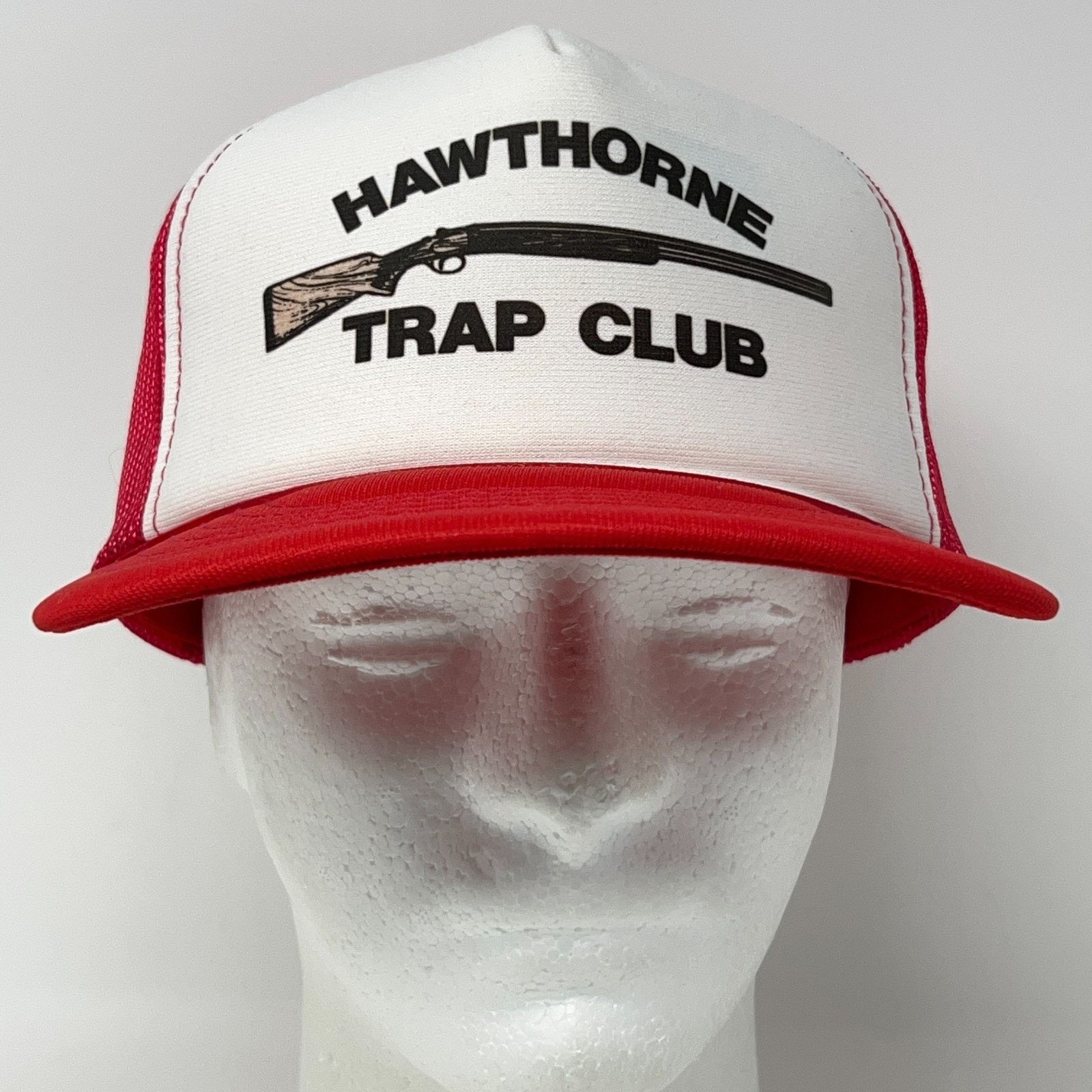 Vintage Vintage 80s Hawthorne Trap Club Trucker Hat Baseball Cap Red Size ONE SIZE - 2 Thumbnail