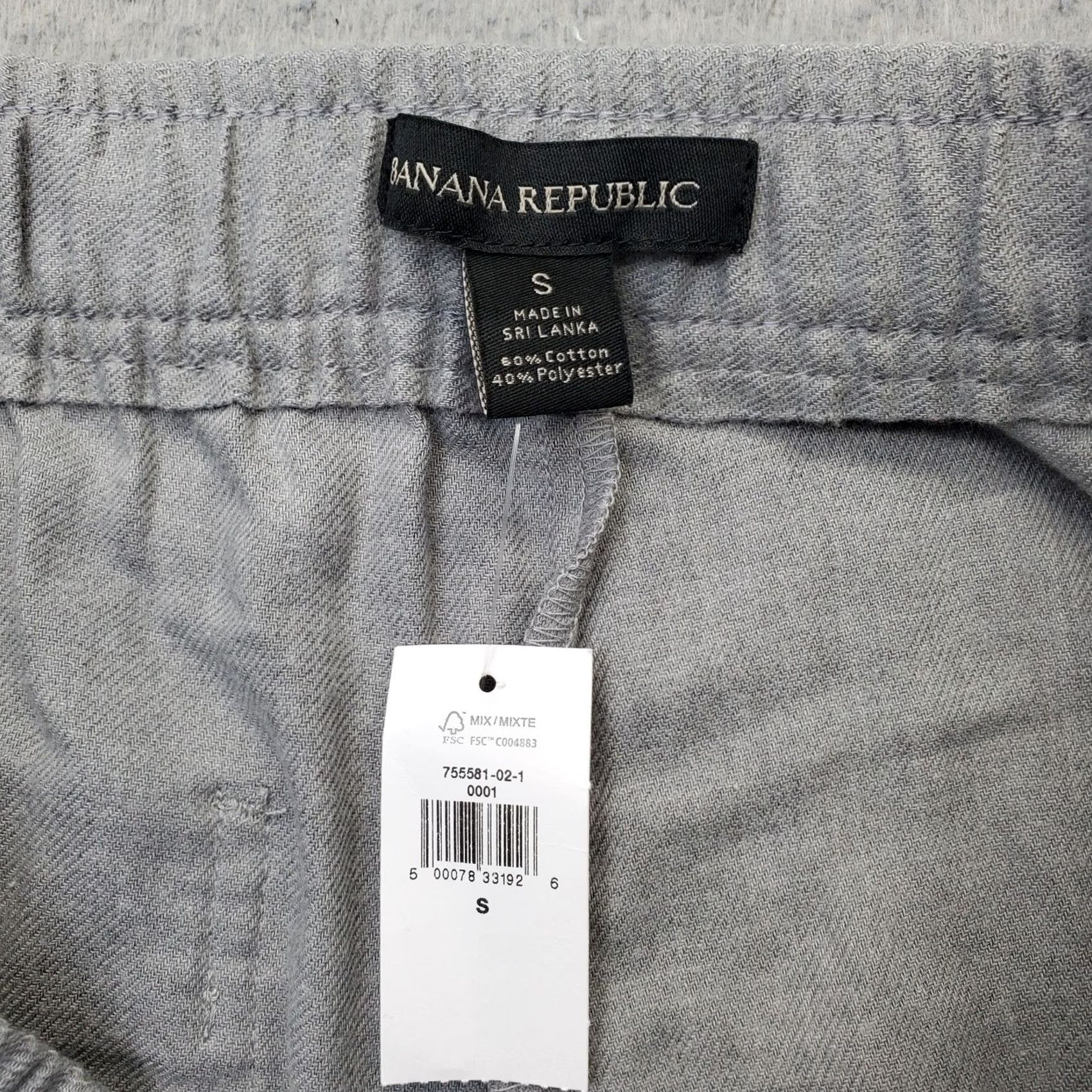 Banana Republic Banana Republic Pants Womens Small Gray Straight Leg Elastic Waist Drawstring Size 28" / US 6 / IT 42 - 7 Thumbnail