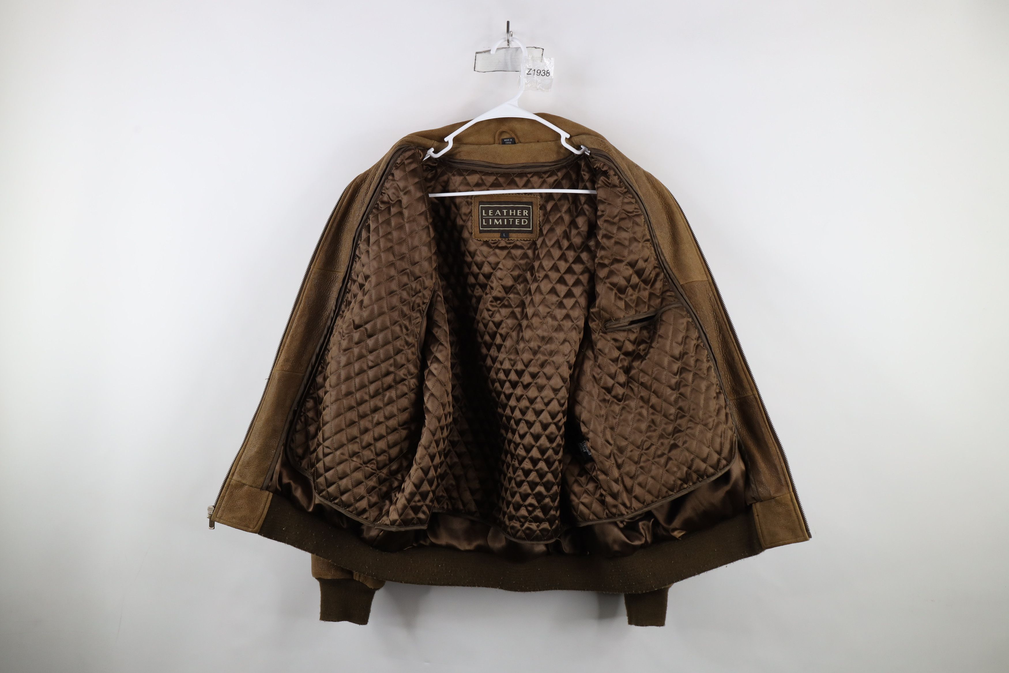 Vintage Vintage 90s Streetwear Heavy Suede Leather Bomber Jacket Size US L / EU 52-54 / 3 - 7 Thumbnail