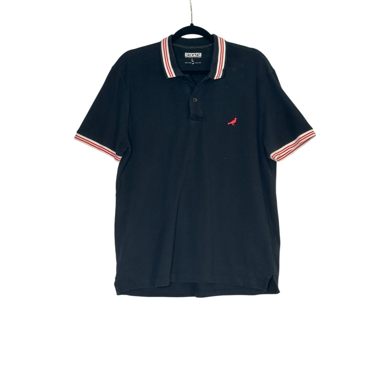 Staple Staple World Reknown Pigeon Brand Black Polo Shirt size L Size US L / EU 52-54 / 3 - 9 Thumbnail