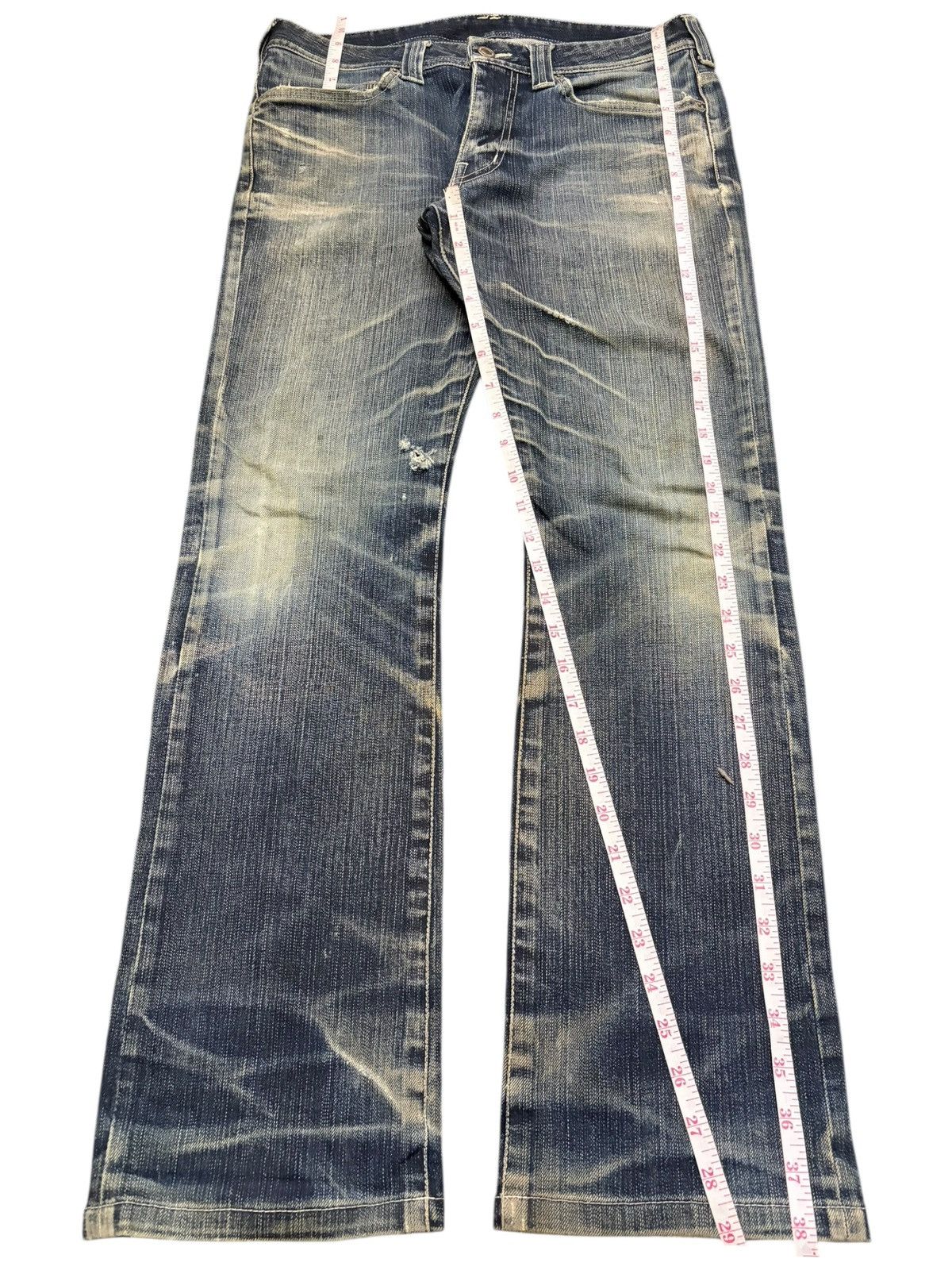 Tornado Mart Vintage Japanese Brand Mud Wash Distress Flare Jeans Size US 31 - 7 Thumbnail