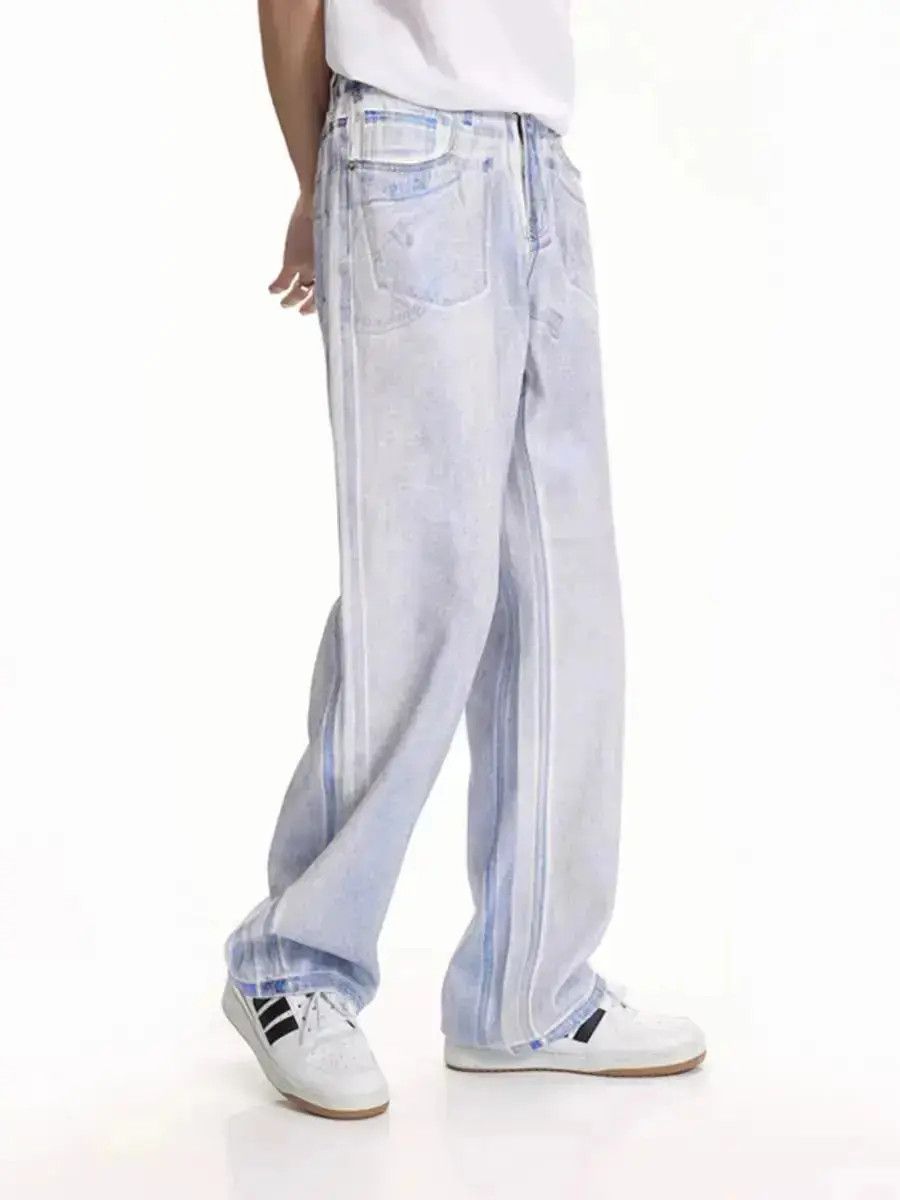 Japanese Brand Colourful Hot Blue Jeans Versatile Straight Leg Jeans Size US 30 / EU 46 - 2 Thumbnail