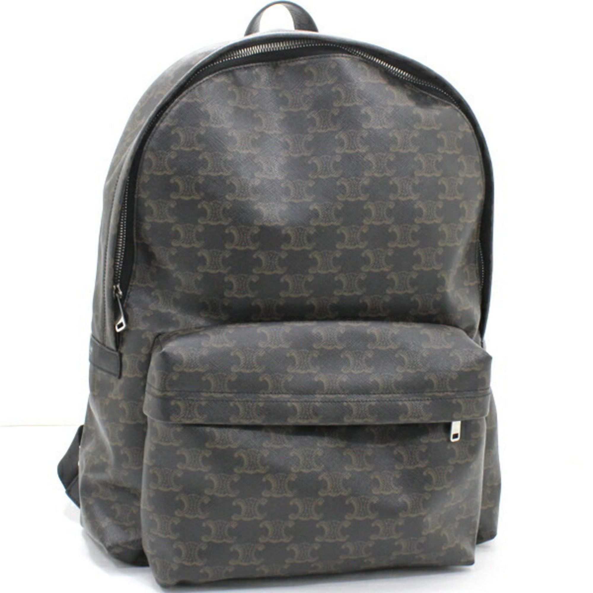 Celine CELINE Backpack Triomphe Canvas Black Brown Rucksack Men's 188382BOV T5686 Size ONE SIZE - 1 Thumbnail
