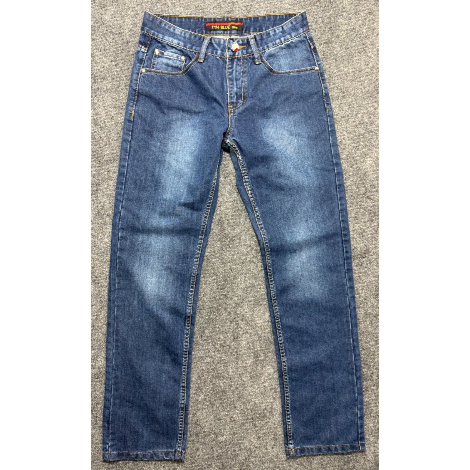Denime TTN Blue Denim T8904 Men's Jeans Size 32×32 Faded (30×31) Size US 30 / EU 46 - 2 Thumbnail