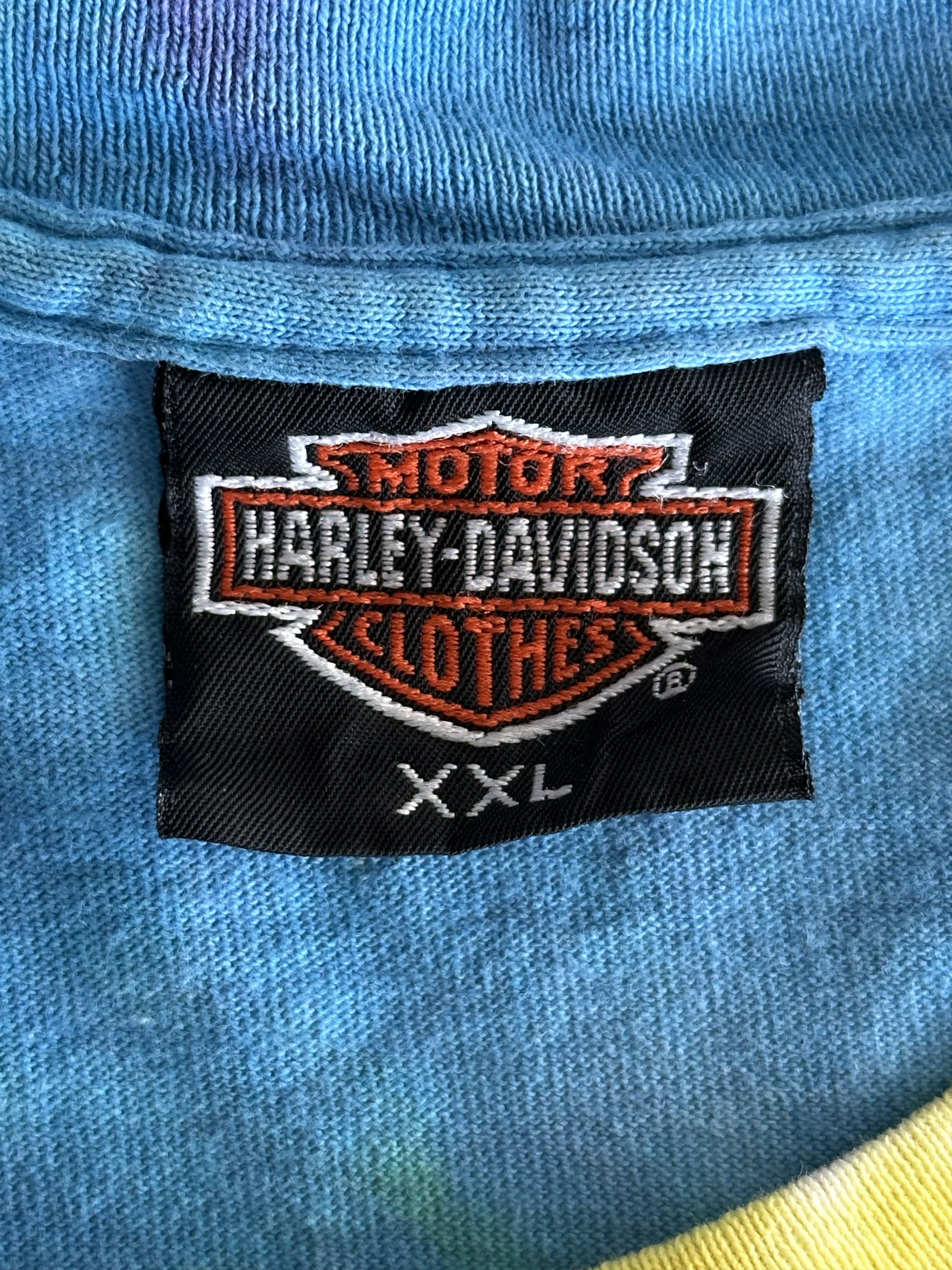Vintage Tie-Dye Harley-Davidson Ol' McDonald Hog Farm T-Shirt Size US XL / EU 56 / 4 - 3 Thumbnail