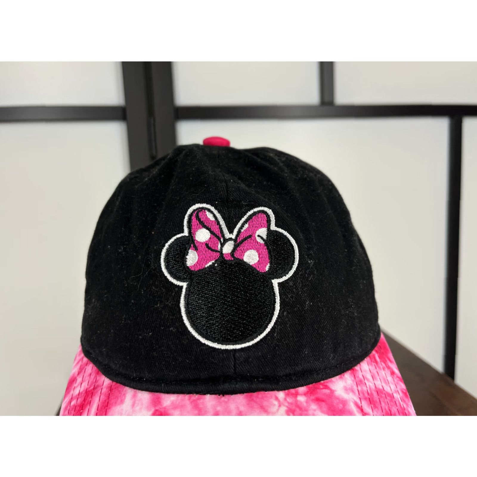 Disney Disney Minnie Mouse Hat Cap Strap Back Adult One Size Black Pink Tie Dye Twill Size ONE SIZE - 2 Thumbnail