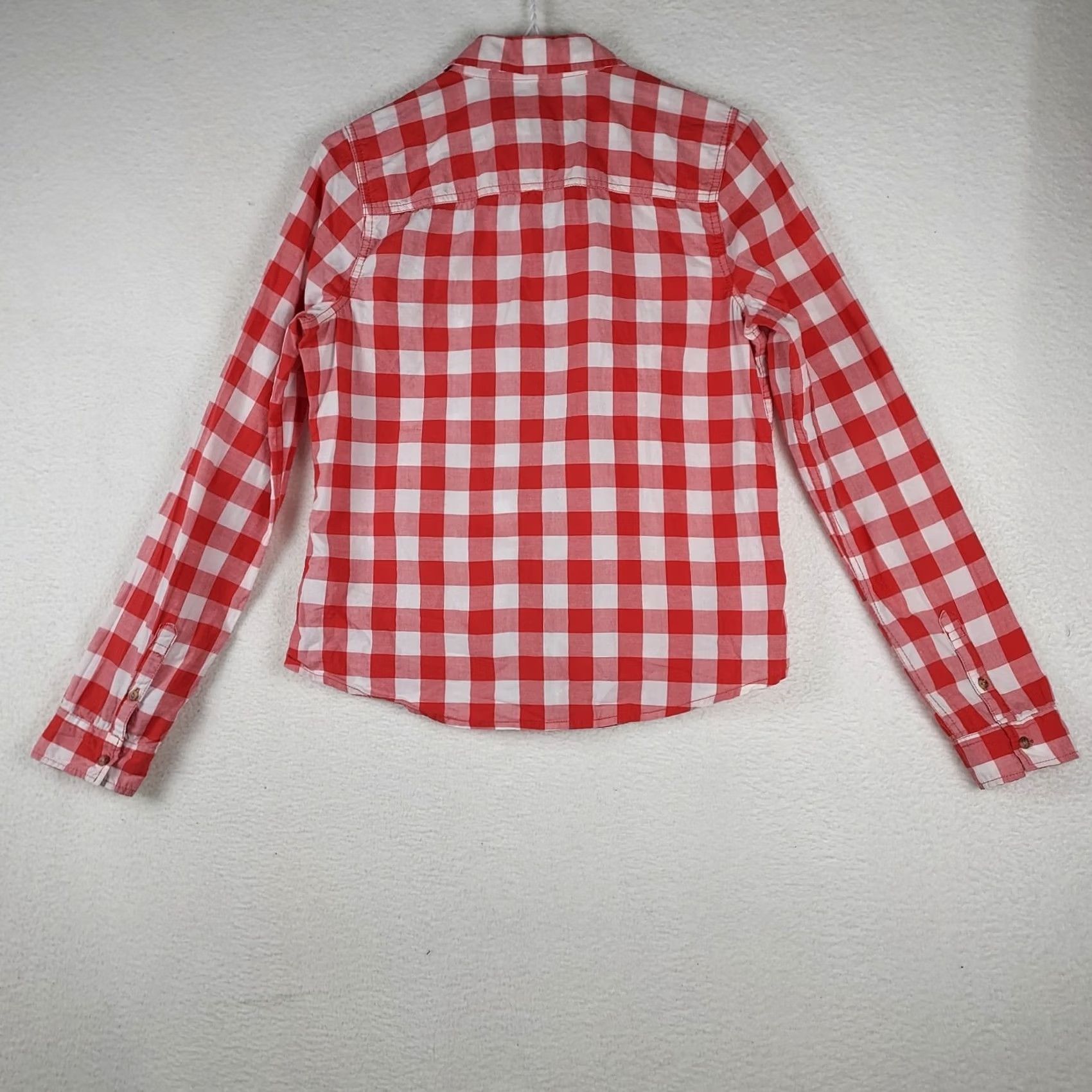 Abercrombie & Fitch Abercrombie & Fitch Womens M Button Up Shirt Red White Gingham Long Sleeve Button Up Shirt Size M / US 6-8 / IT 42-44 - 2 Thumbnail