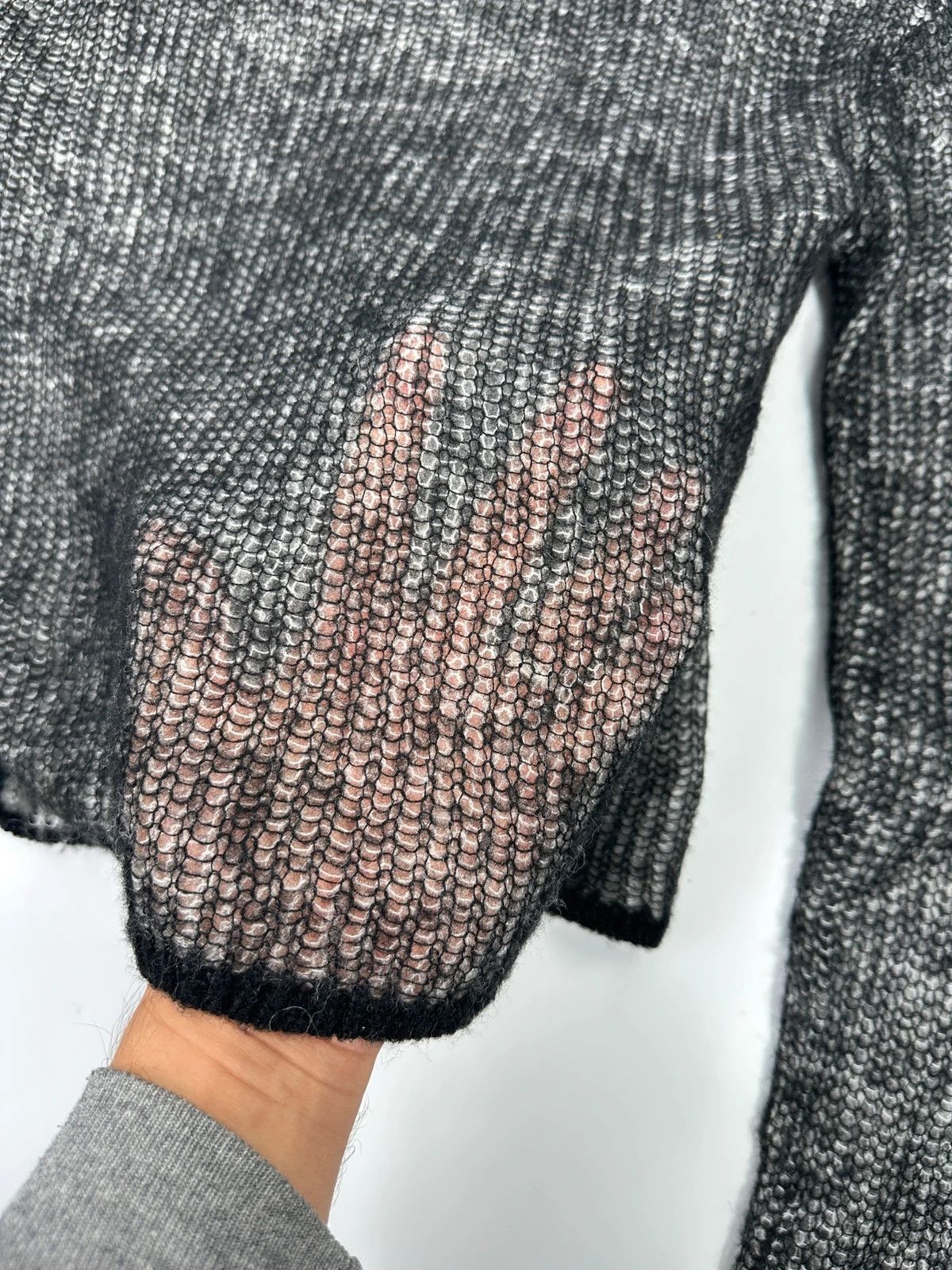 Acne Studios Acne Studio 00’s Black & White Mesh Cashmere & Wool Sweater Size S / US 4 / IT 40 - 6 Thumbnail