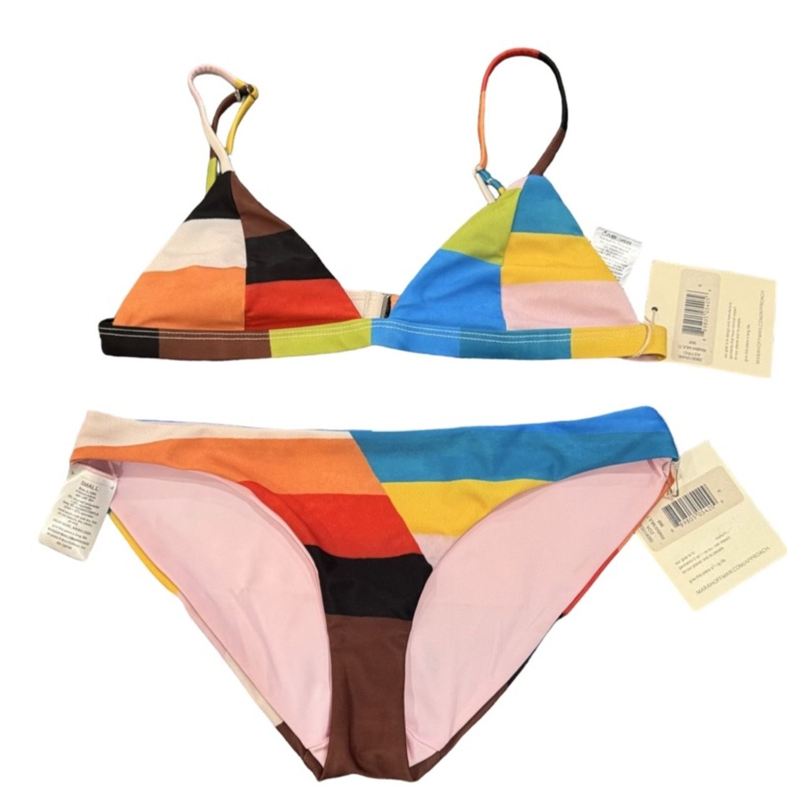 Mara Hoffman Mara Hoffman Astrid Color-Block Triangle Bikini SIze S & M Size ONE SIZE - 3 Thumbnail