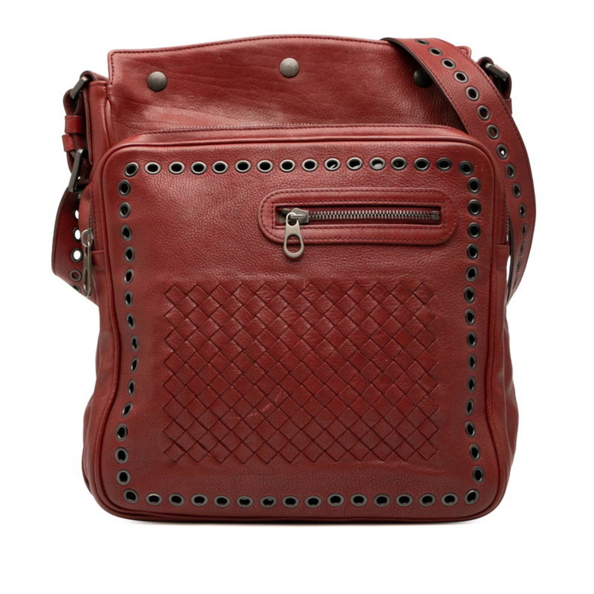 Bottega Veneta Bottega Veneta Intrecciato Shoulder Bag in Red Leather for Women Size ONE SIZE - 1 Thumbnail