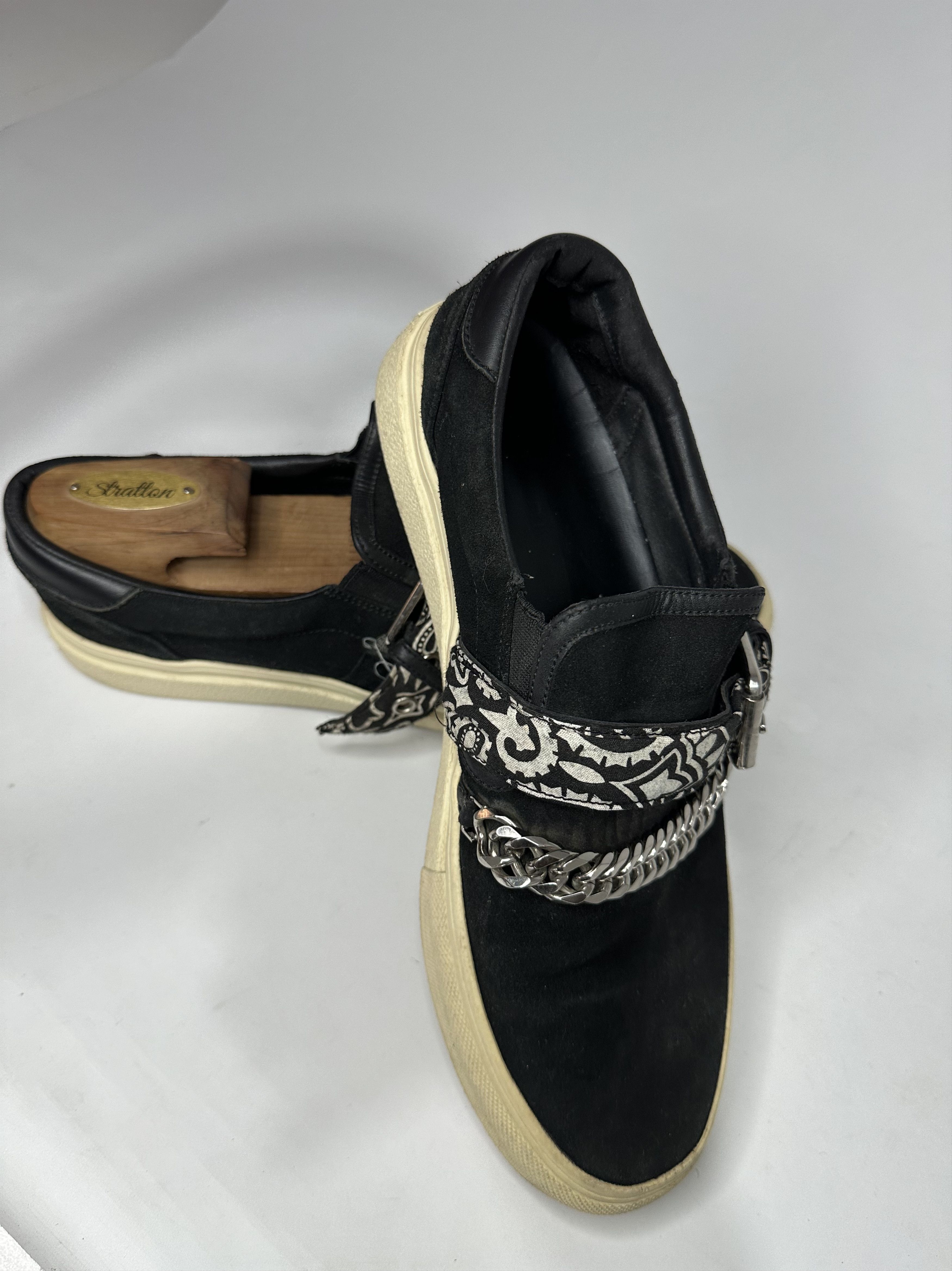 Amiri Amiri Bandana Buckle Chain Slip On Black Suede Sneakers Size US 10 / EU 43 - 3 Thumbnail