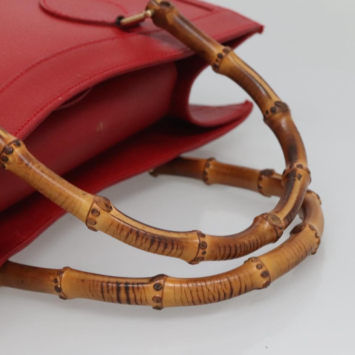 Gucci GUCCI Bamboo Hand Bag Leather Red Gold 002 2853 0260 0 Size ONE SIZE - 7 Thumbnail