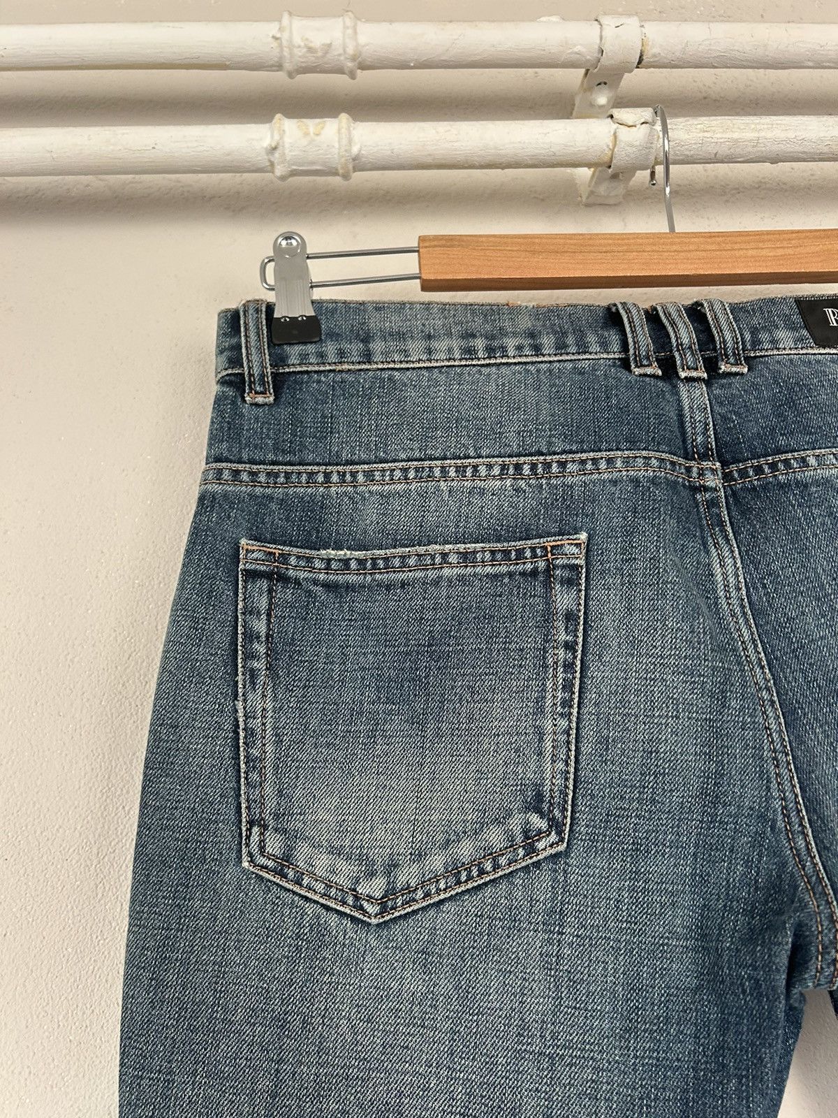 Balmain Blue Denim Biker Jeans Size US 31 - 12 Thumbnail