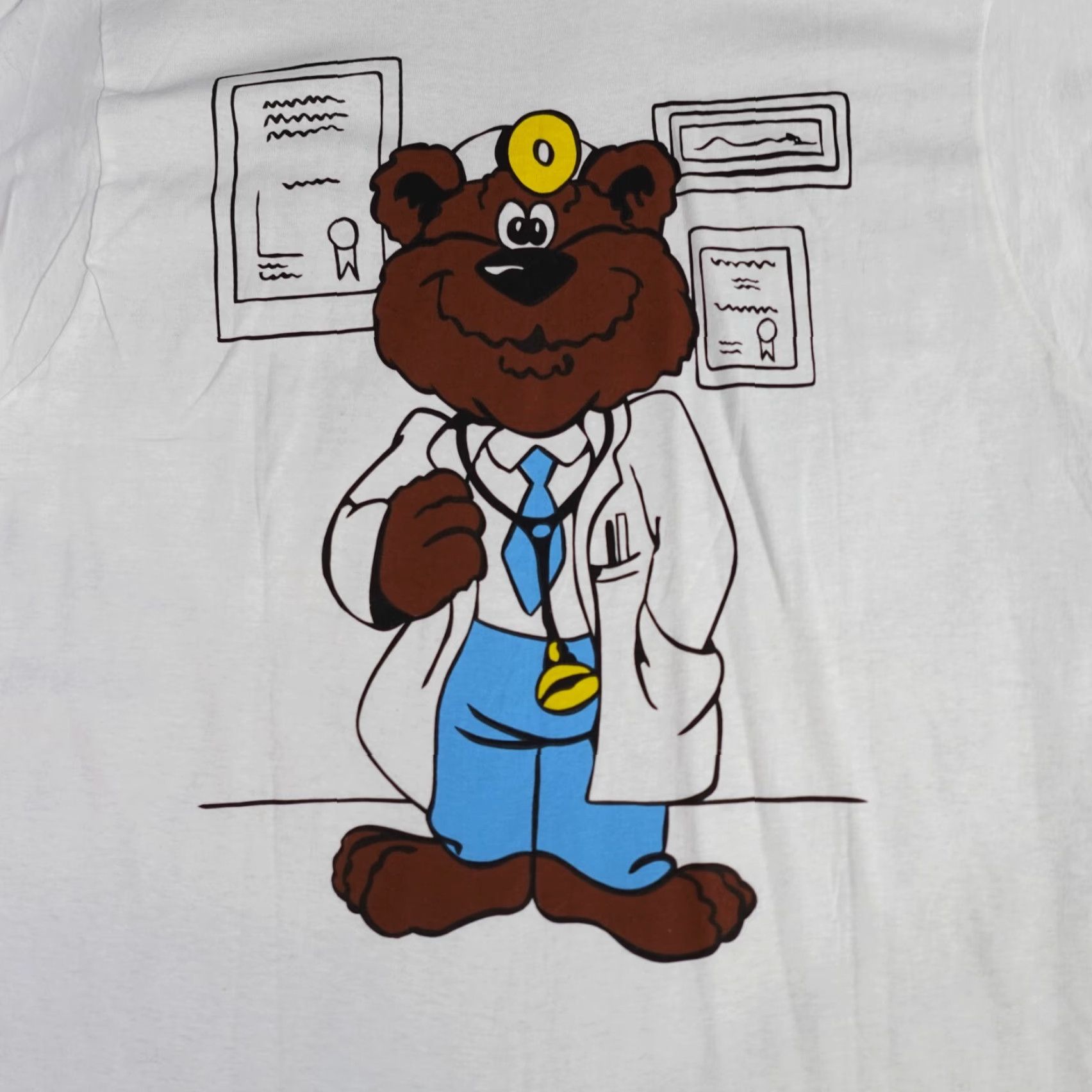 Vintage VINTAGE Doctor Bear T-shirt Mens White Short Sleeve Crew Neck M Lets Sing and Learn Screen Stars USA Yellow Spots Size US M / EU 48-50 / 2 - 2 Thumbnail