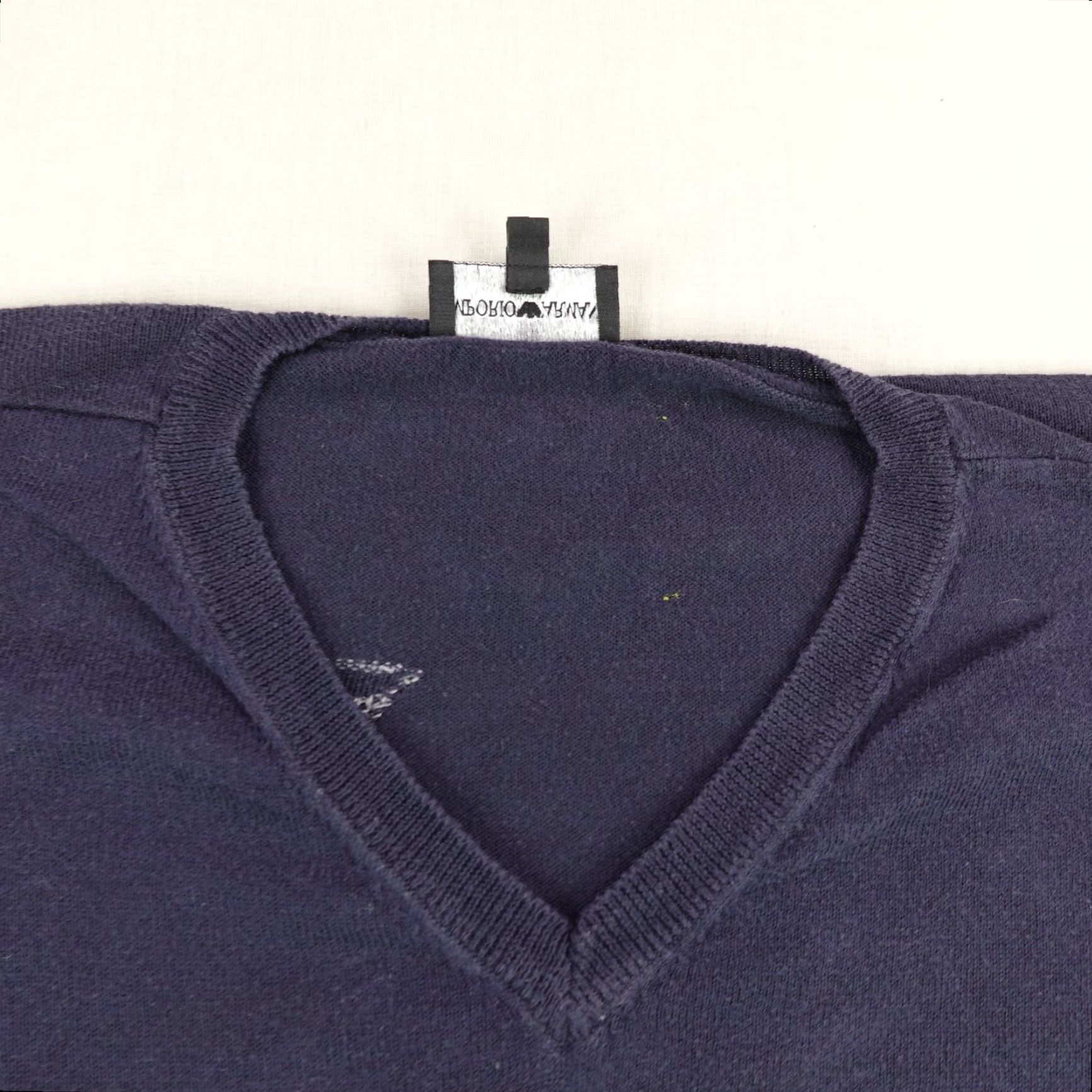 Emporio Armani VINTAGE Emporio Armani Sweater Mens XL Blue Solid V-Neck Pullover Lightweight Cotton Outdoor Preppy Size US XL / EU 56 / 4 - 2 Thumbnail