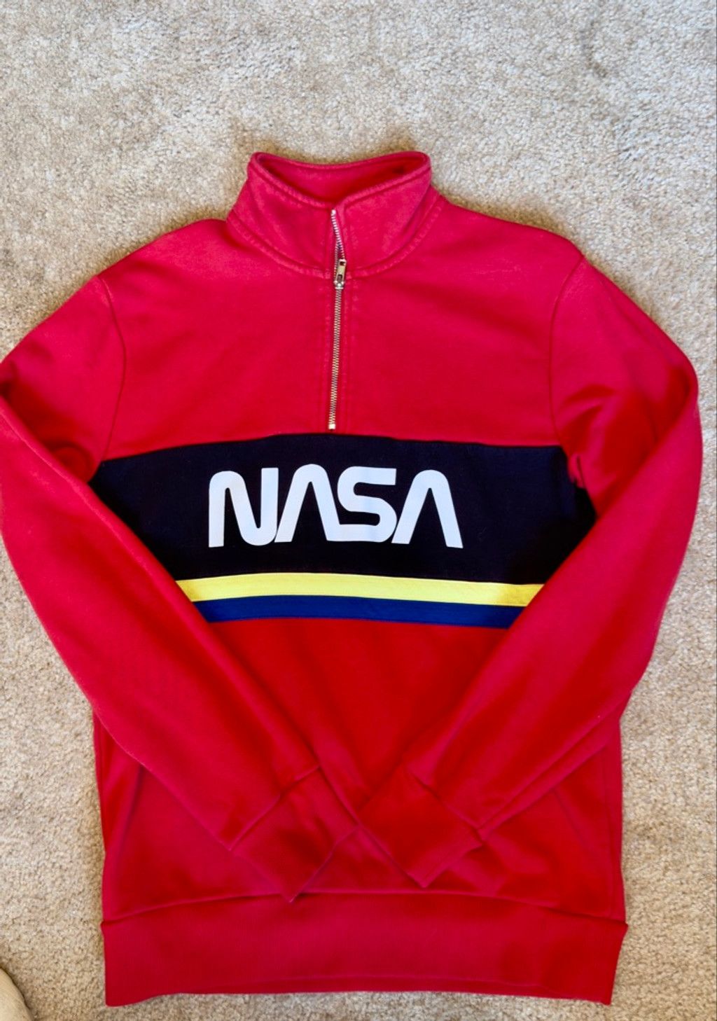The Unbranded Brand Men’s NASA Red Quarter Zip Sweater sz-Sm Size US S / EU 44-46 / 1 - 1 Thumbnail